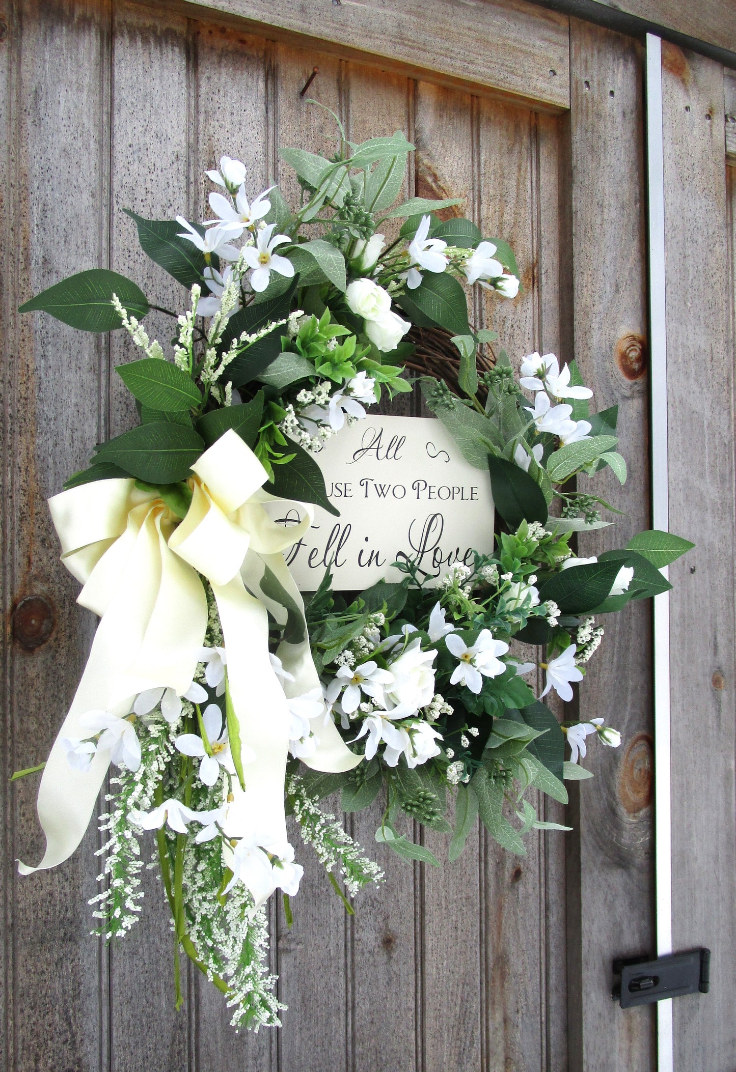 Romantic "Fell in Love" Garden Wreath