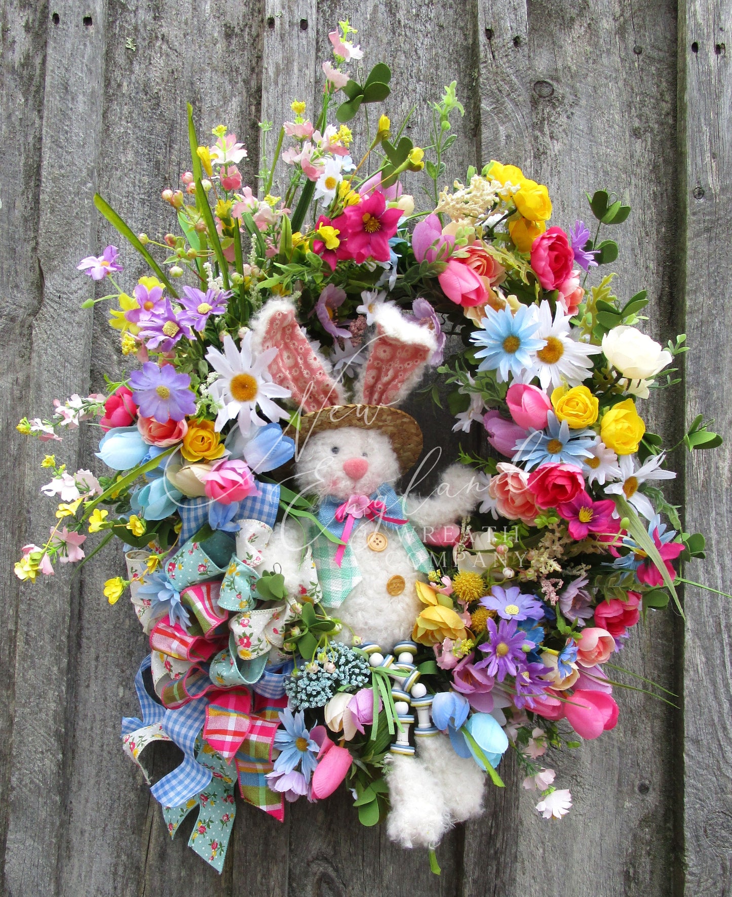 Country Garden Bunny Wreath