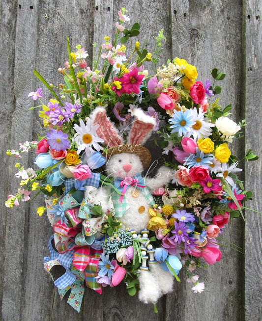 Country Garden Bunny Wreath
