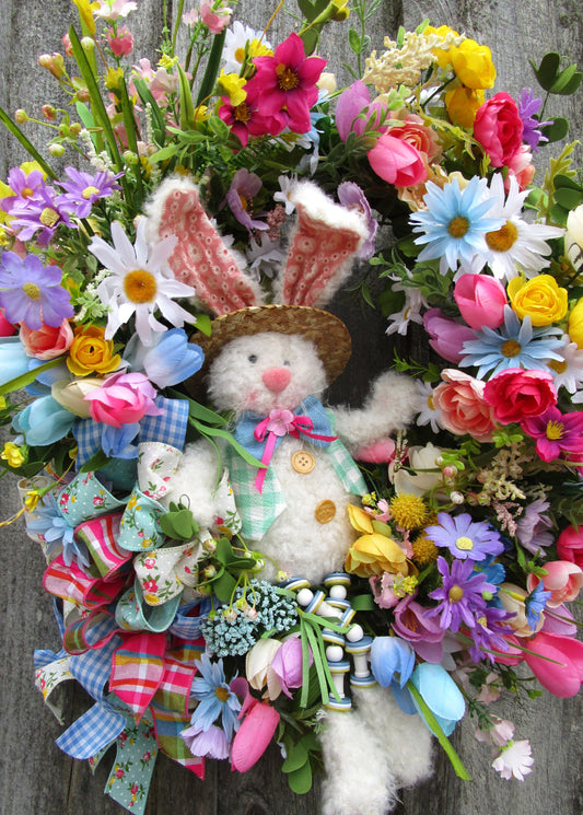 Country Garden Bunny Wreath