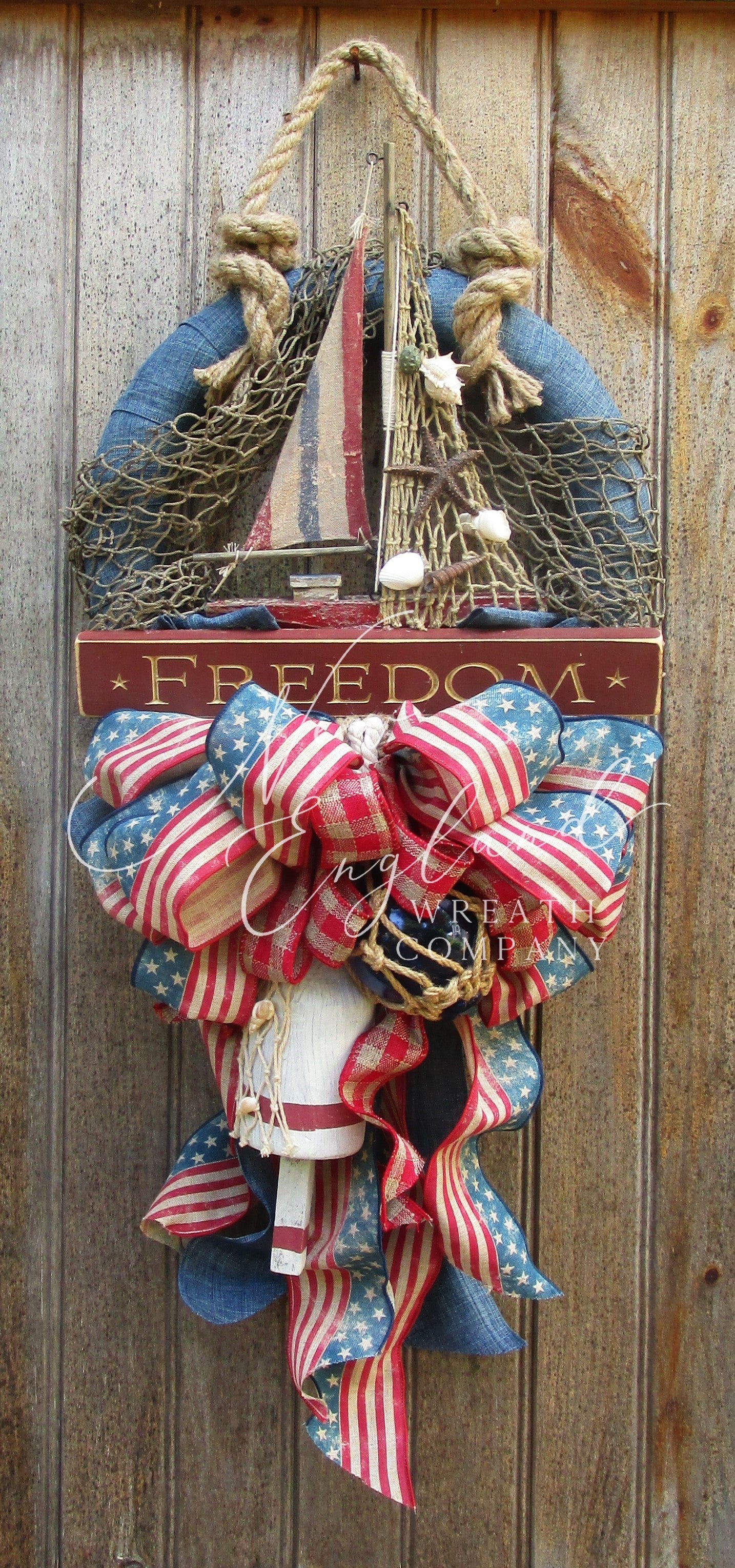 Freedom Patriotic Sailboat Wreath