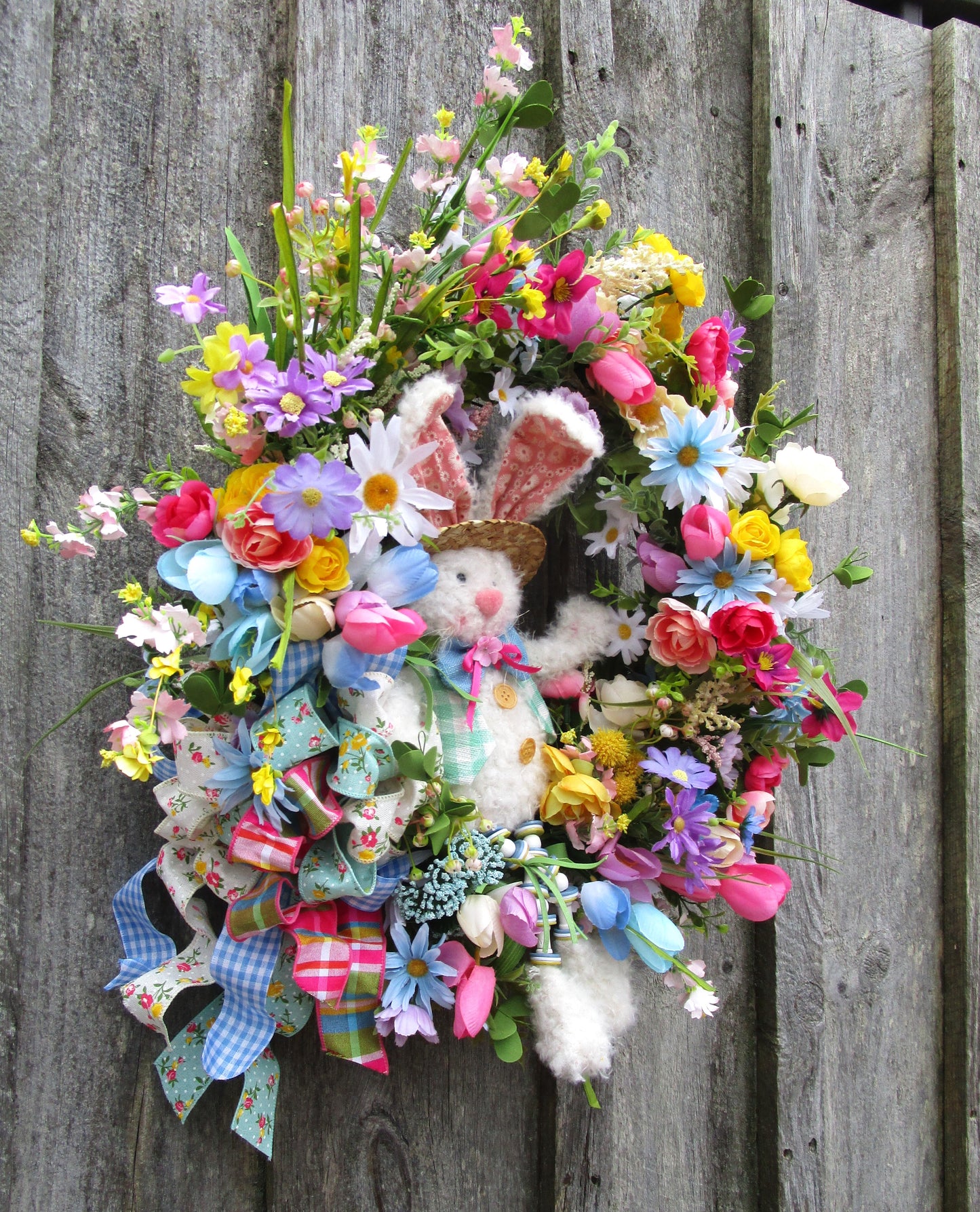 Country Garden Bunny Wreath