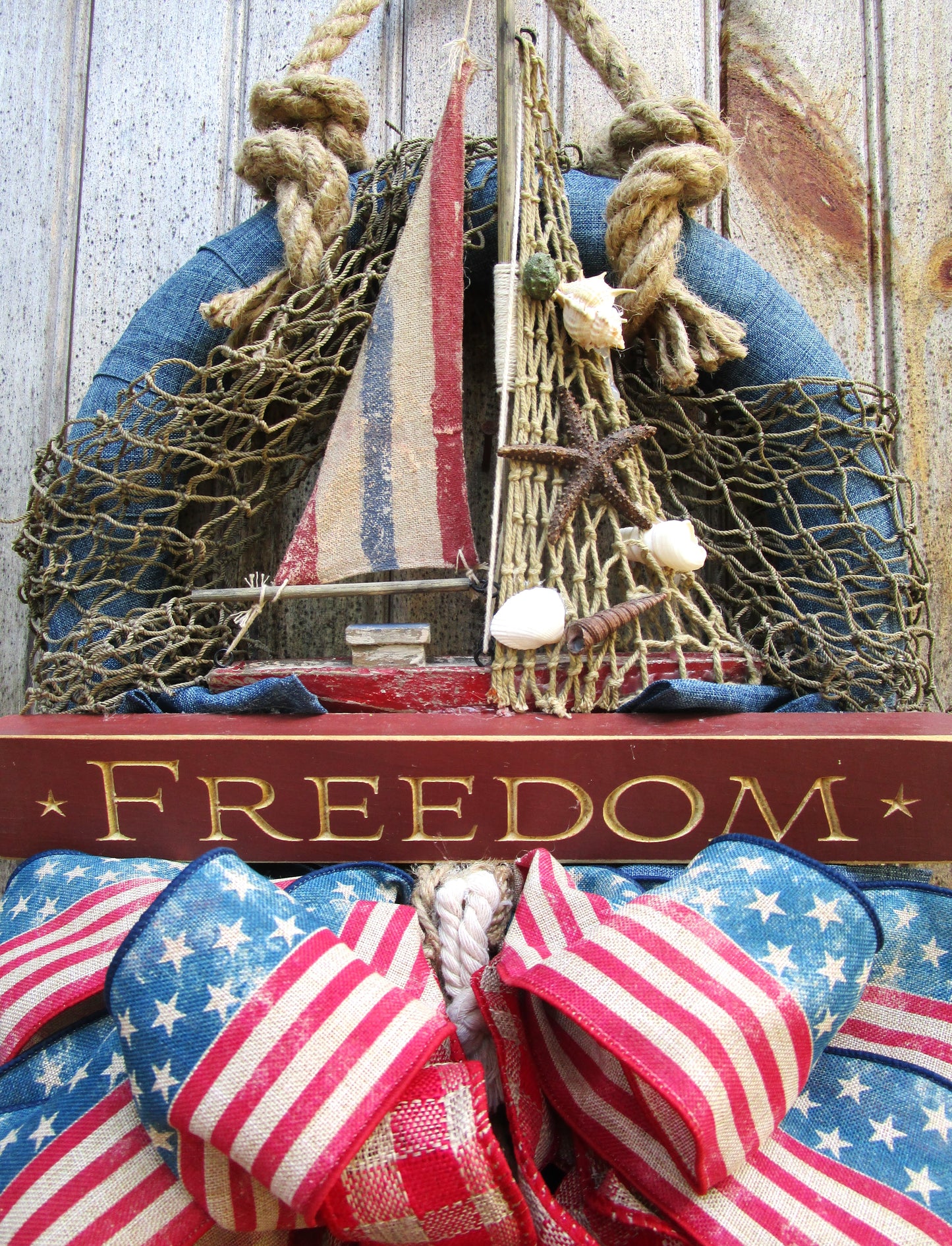 Freedom Patriotic Sailboat Wreath