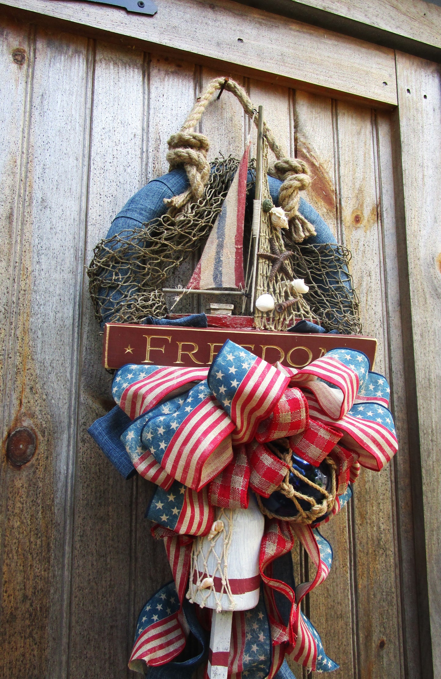 Freedom Patriotic Sailboat Wreath