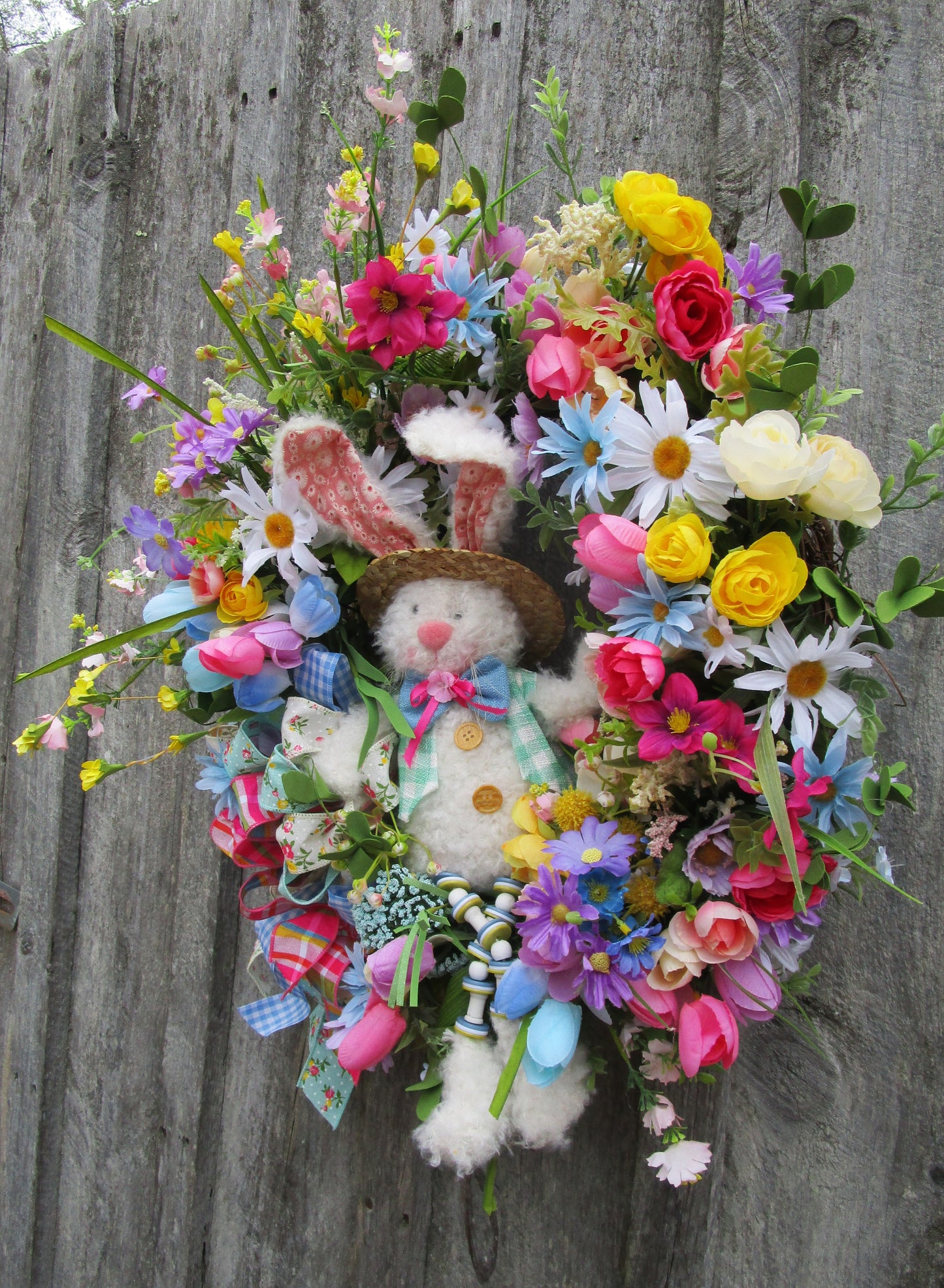 Country Garden Bunny Wreath
