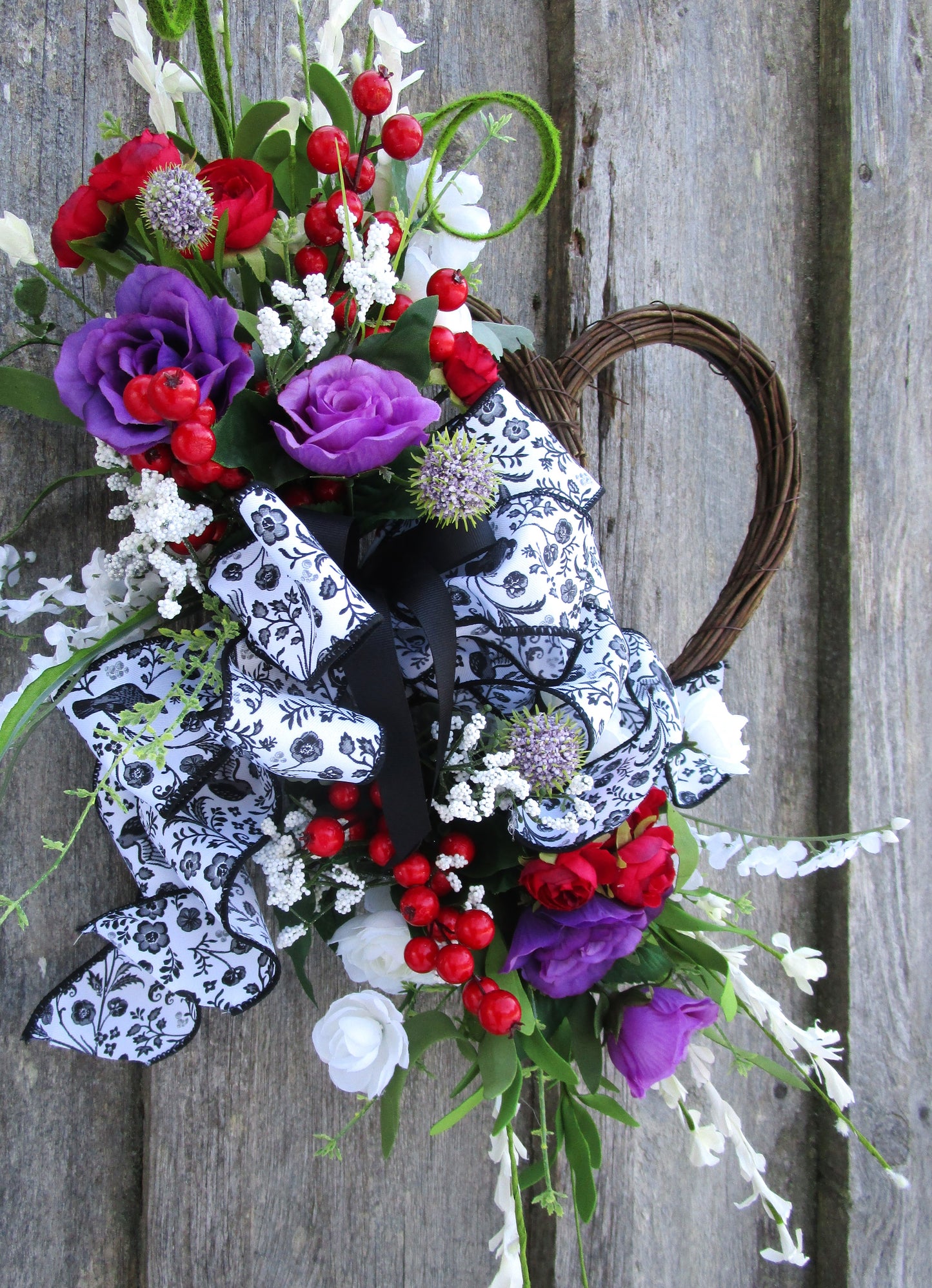 Country French Heart Wreath