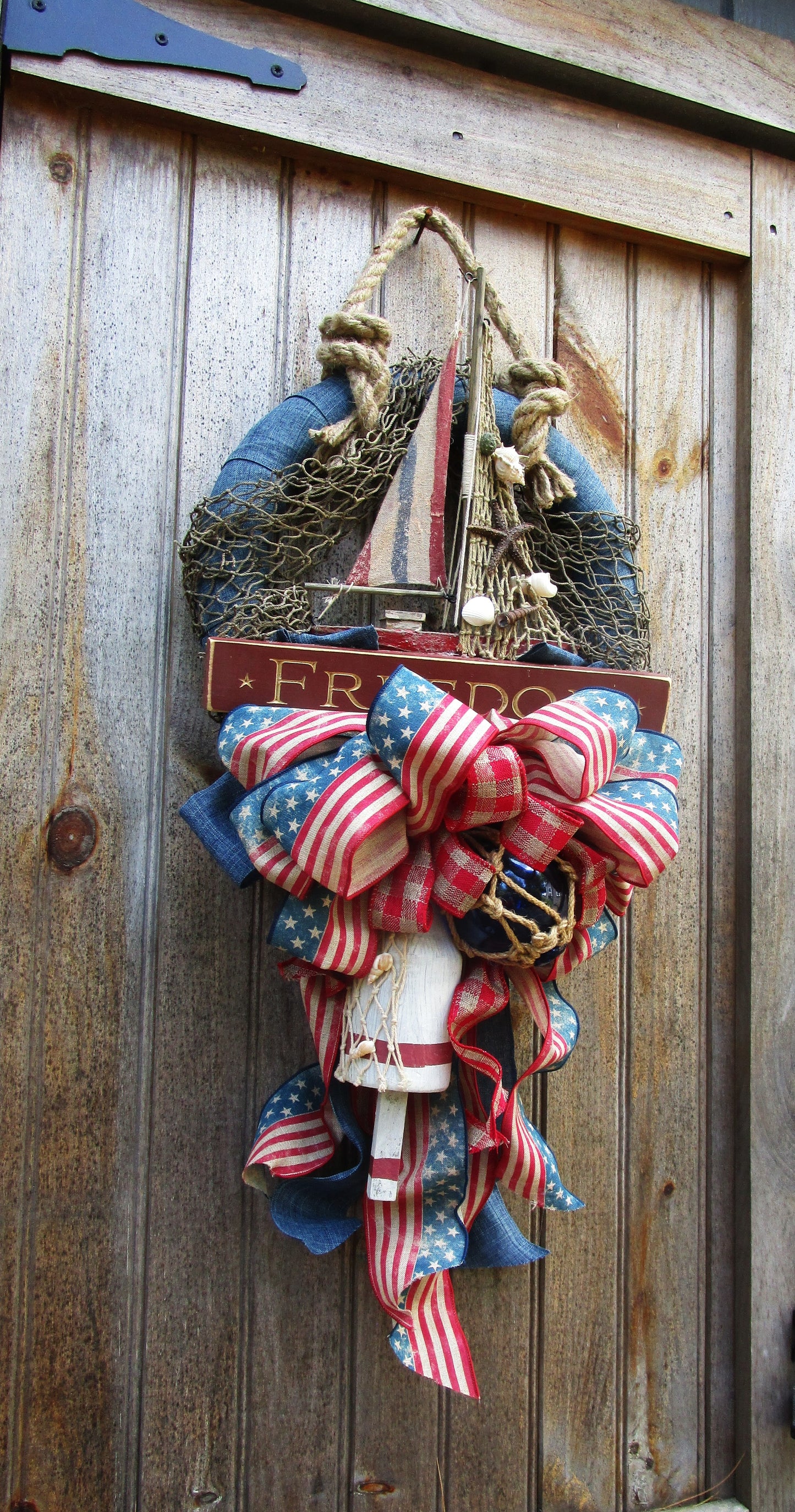 Freedom Patriotic Sailboat Wreath