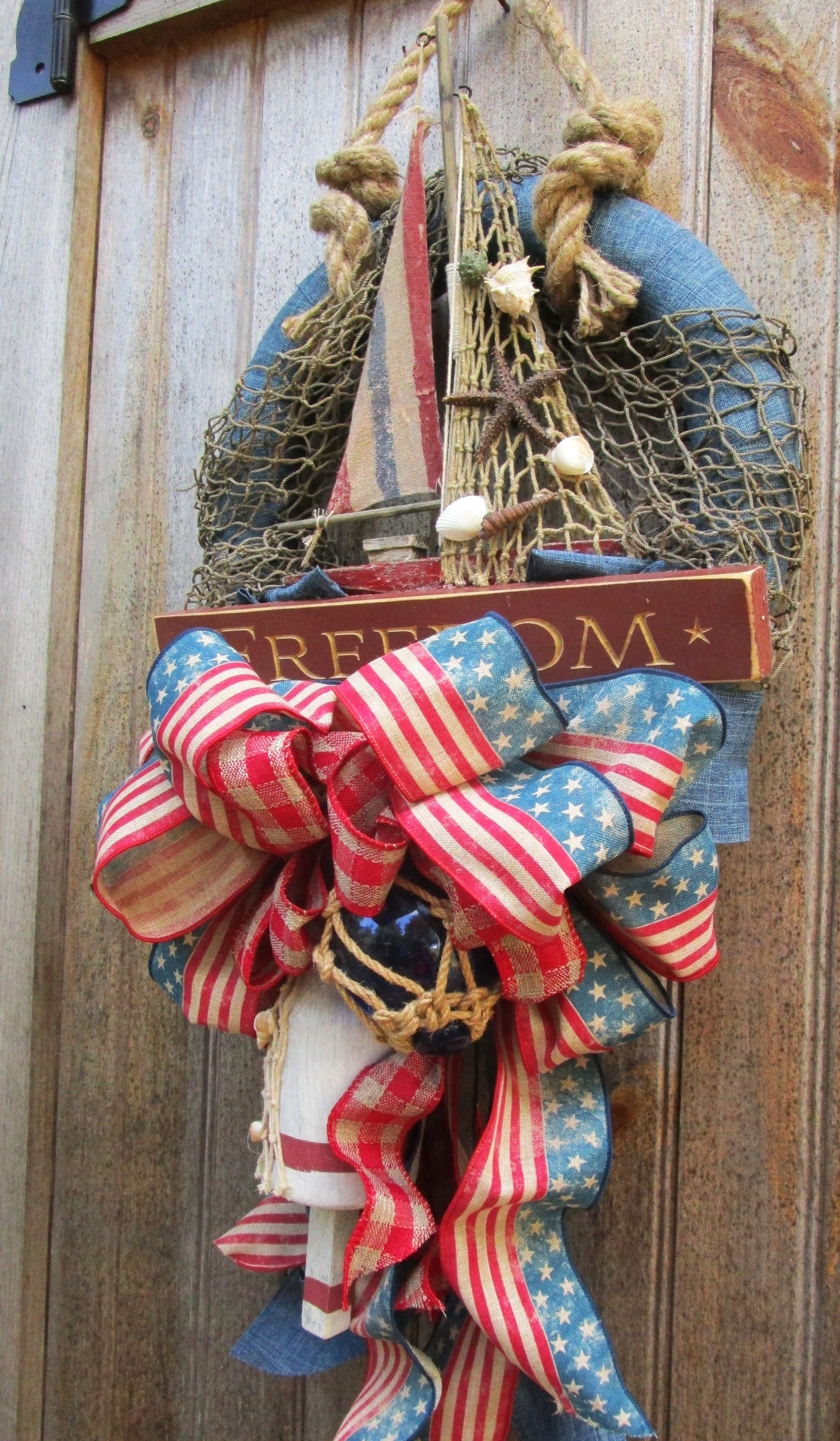 Freedom Patriotic Sailboat Wreath