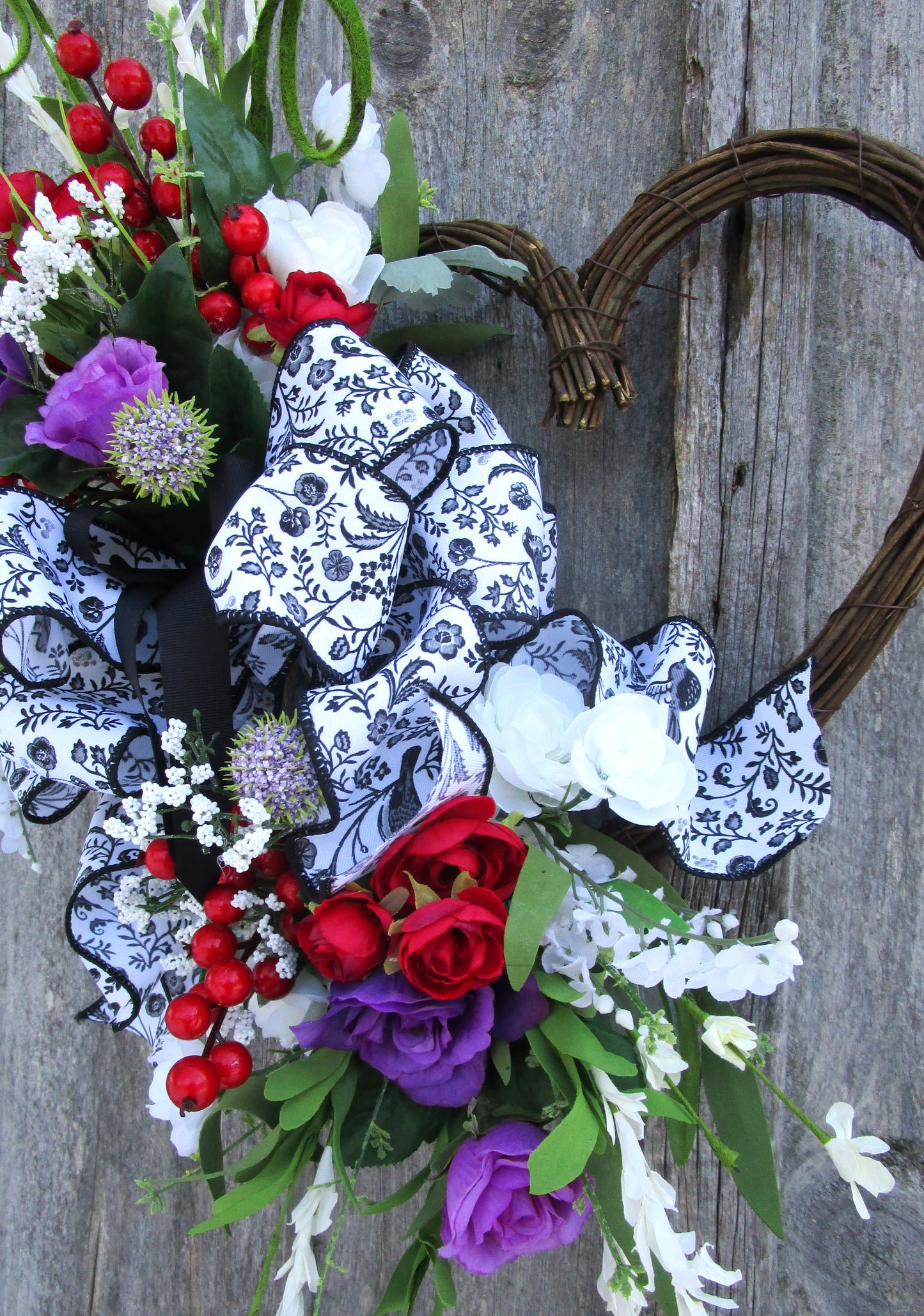 Country French Heart Wreath