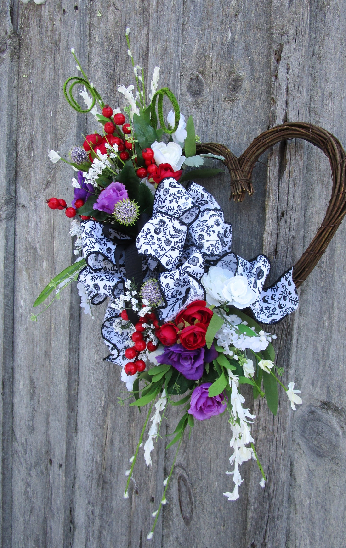 Country French Heart Wreath