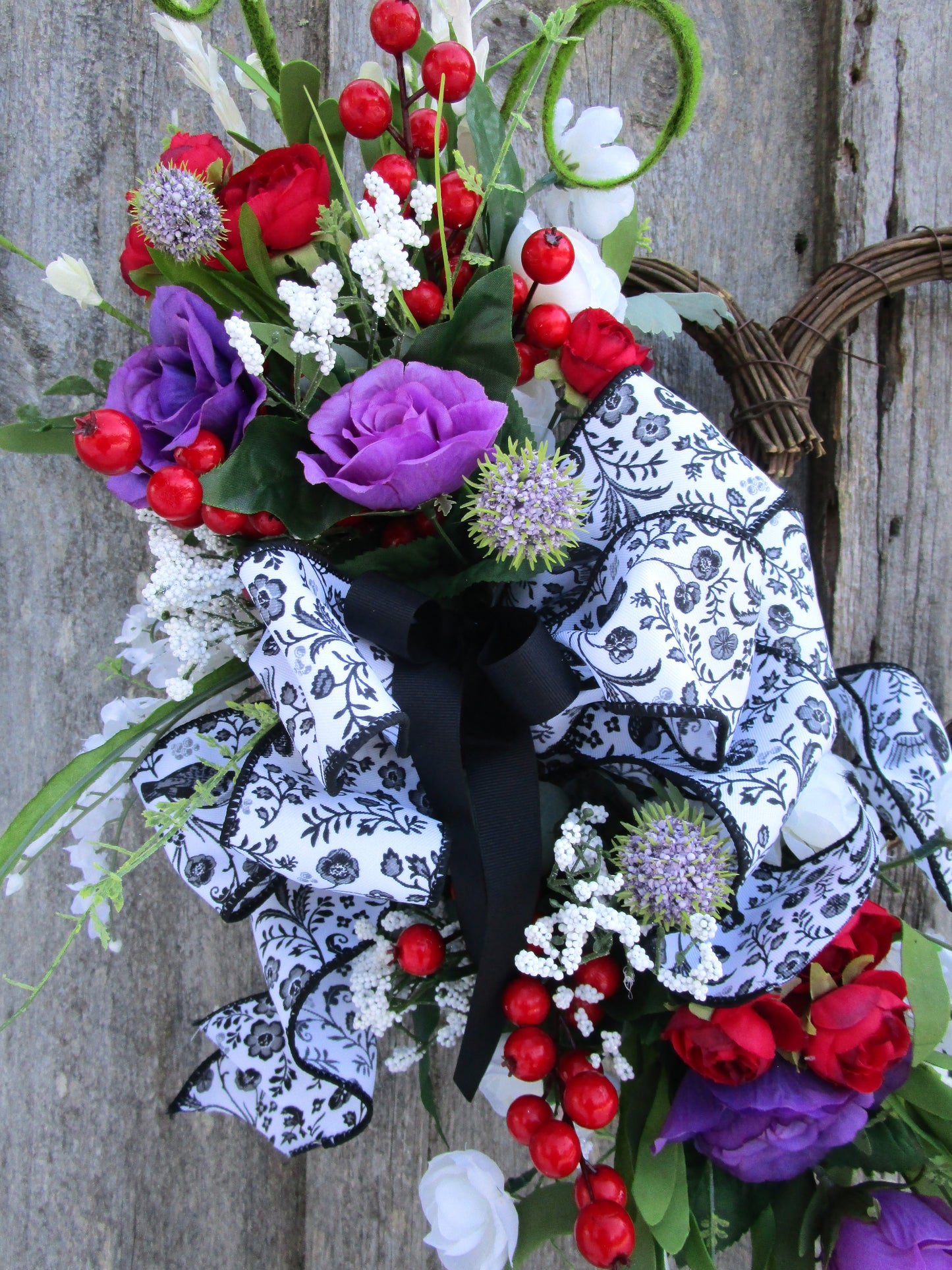 Country French Heart Wreath