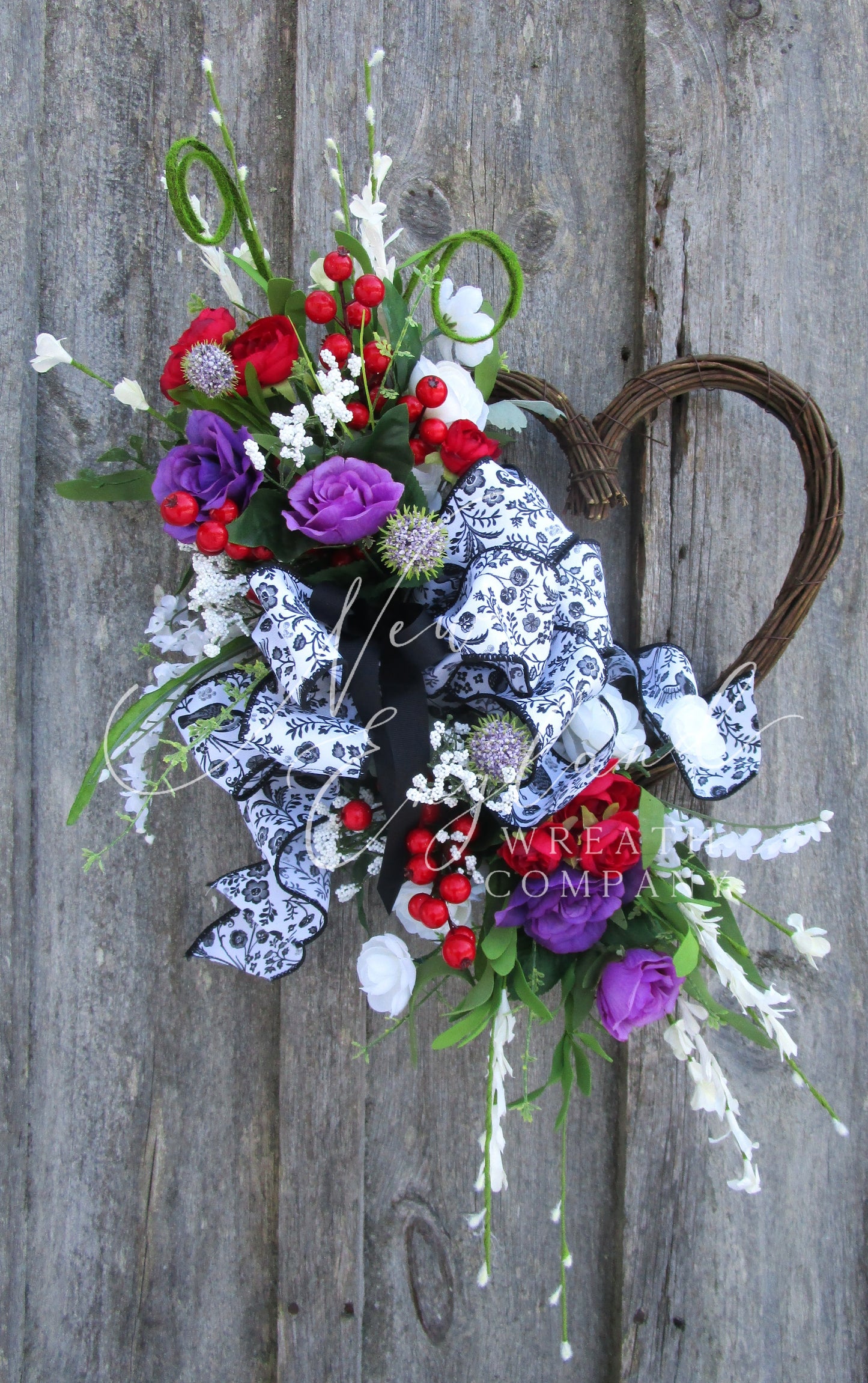 Country French Heart Wreath