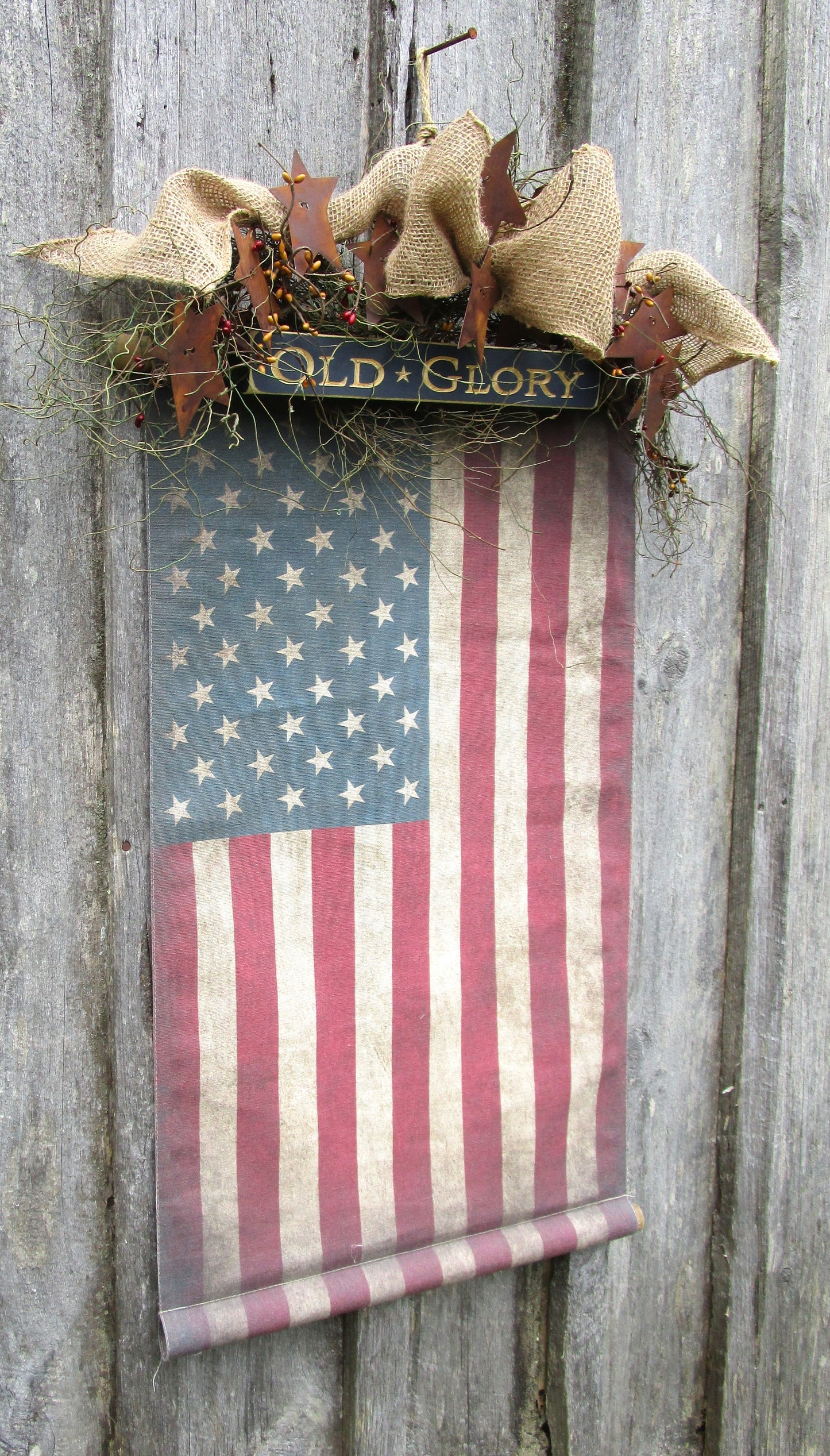 Primitive Flag Indoor Wall Hanger