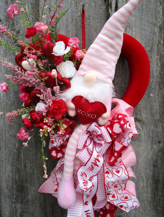 Whimsical Valentine's Day Gnome Wreath
