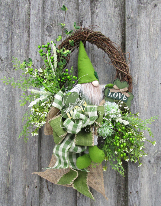 Whimsical Irish Gnome Wreath