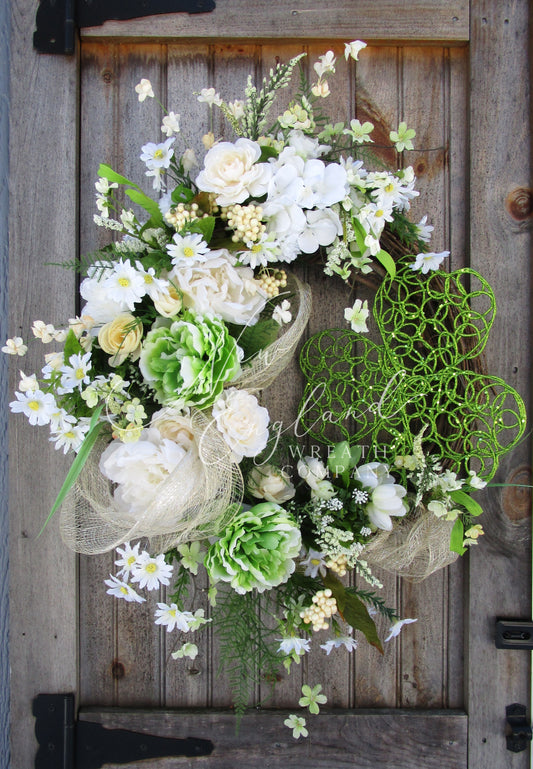 Elegant St Patrick's Day Shamrock Wreath