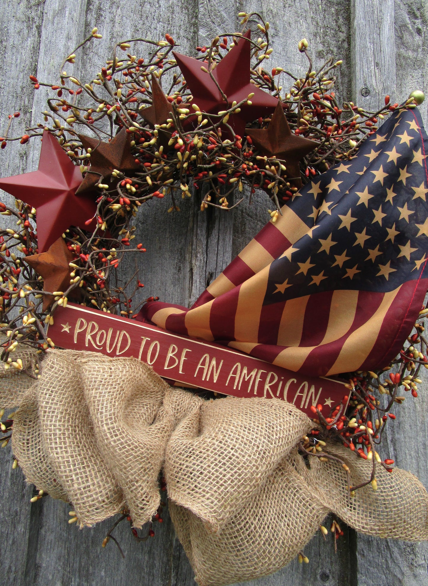 " Proud to be an American" Patriotic Wreath