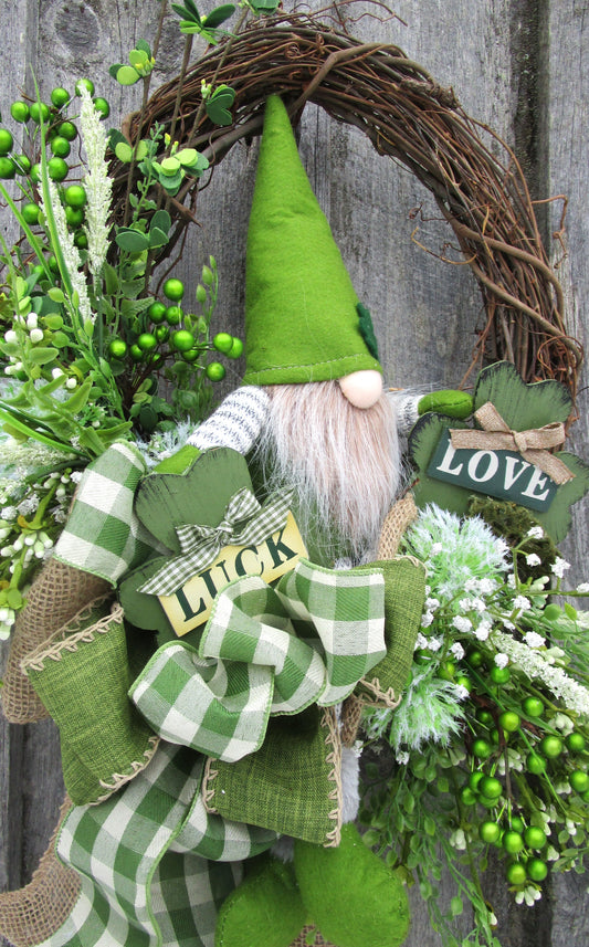 Whimsical Irish Gnome Wreath