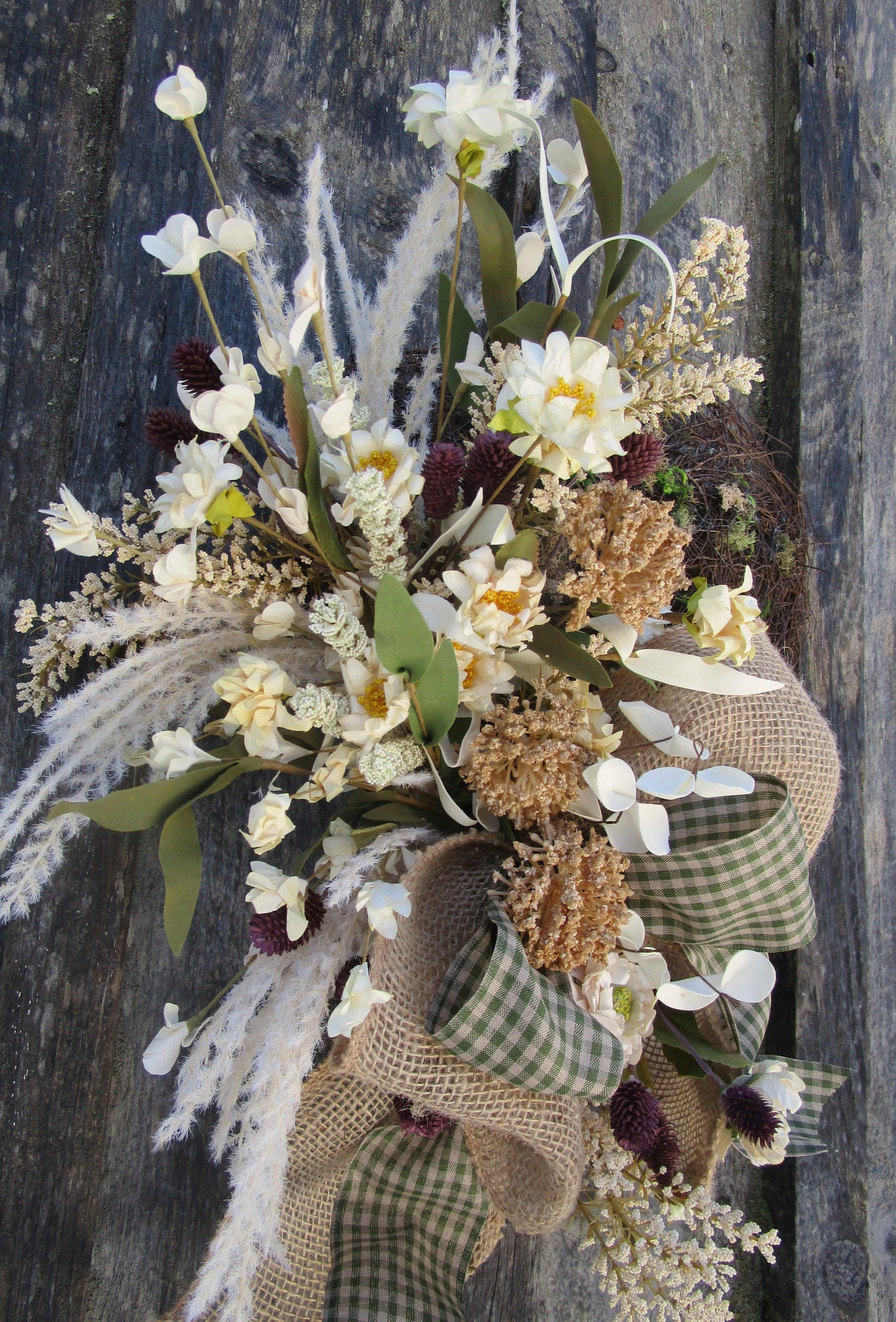 Woodland Meadow Heart Wreath – Rustic Cottage Garden Design