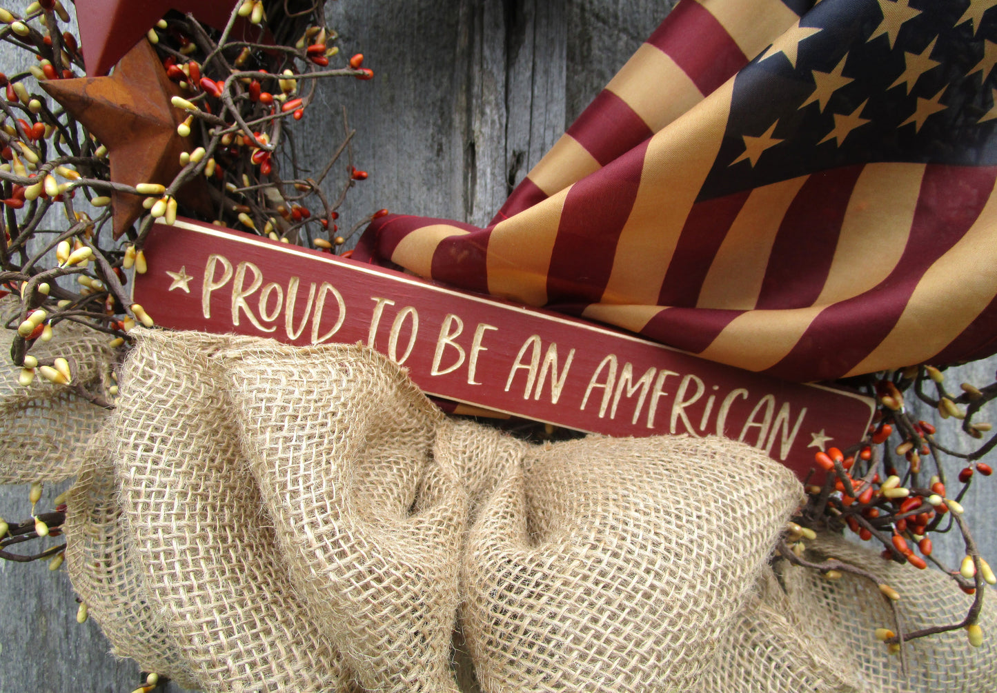 " Proud to be an American" Patriotic Wreath