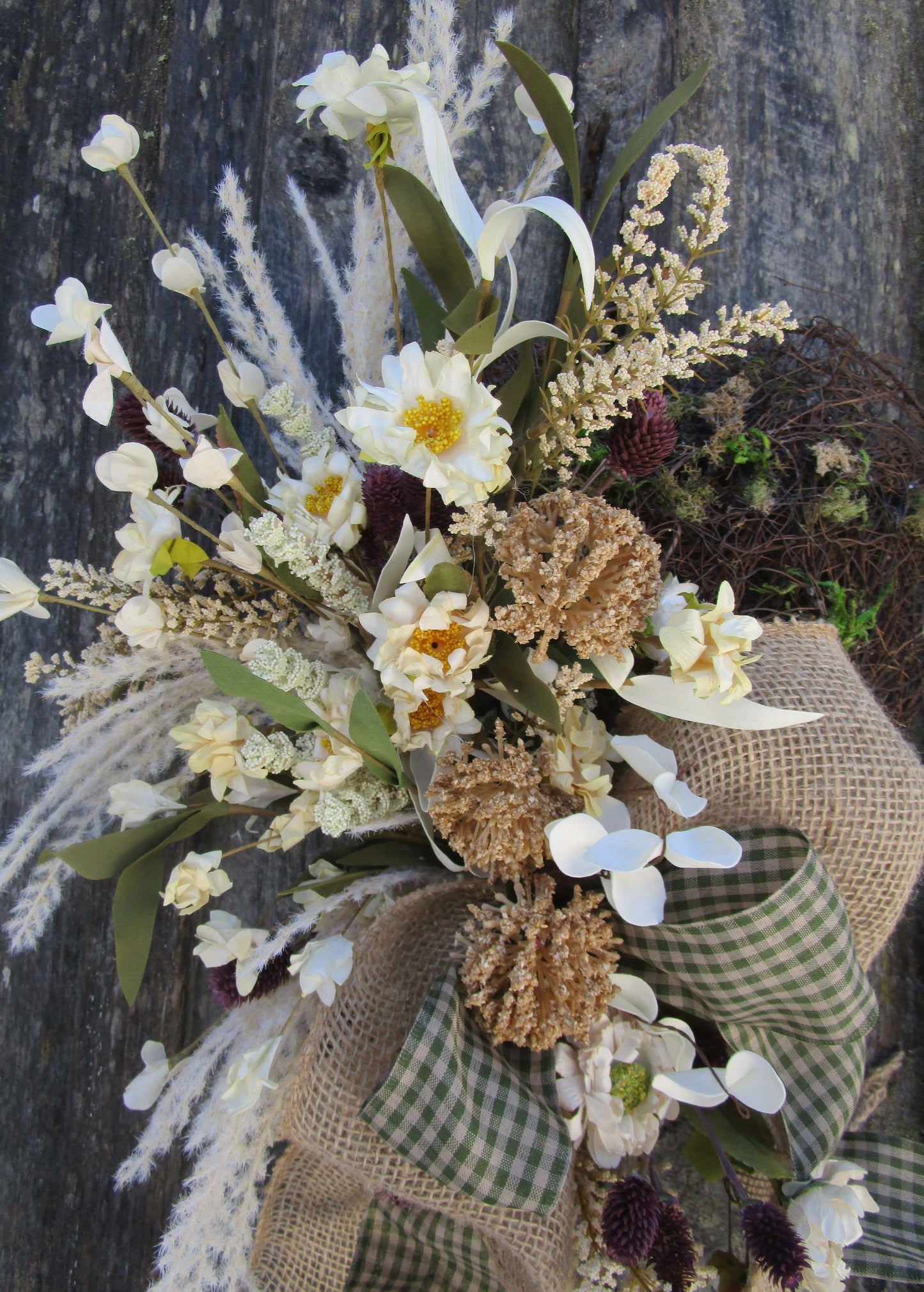 Woodland Meadow Heart Wreath – Rustic Cottage Garden Design