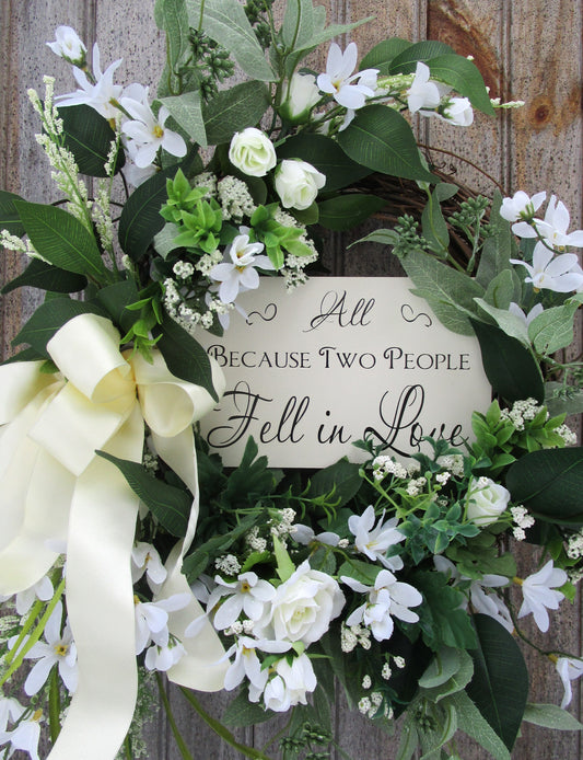Romantic "Fell in Love" Garden Wreath