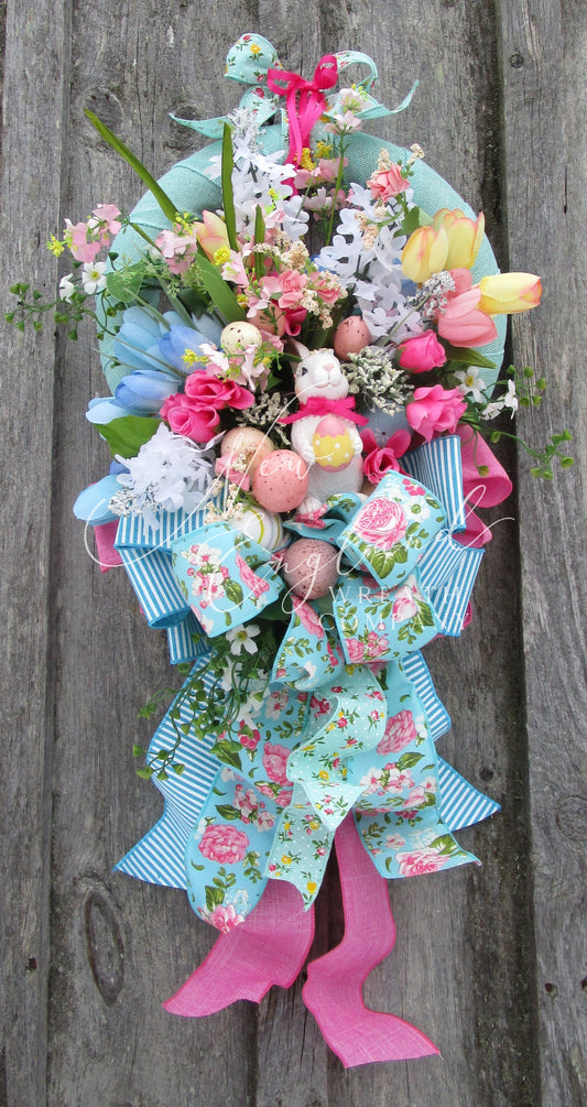 Spring Garden Bunny Wreath