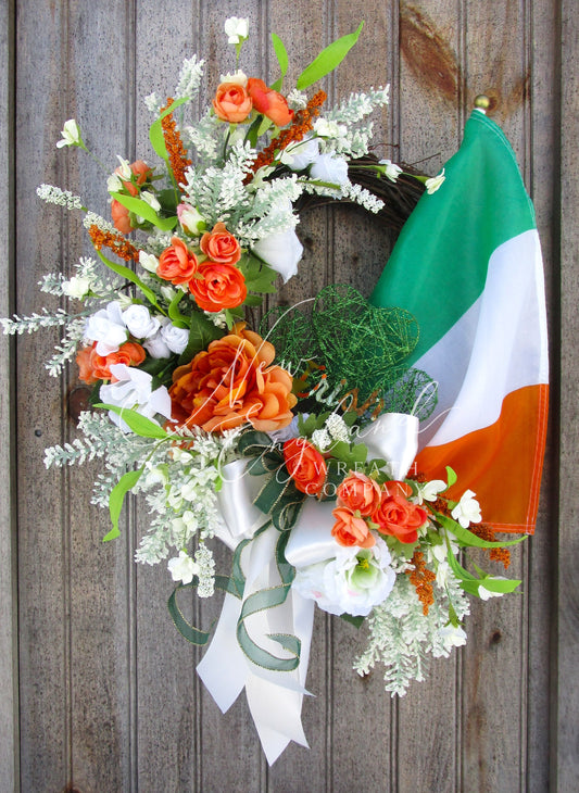 St Patrick's Day Wreath with Flag of Ireland