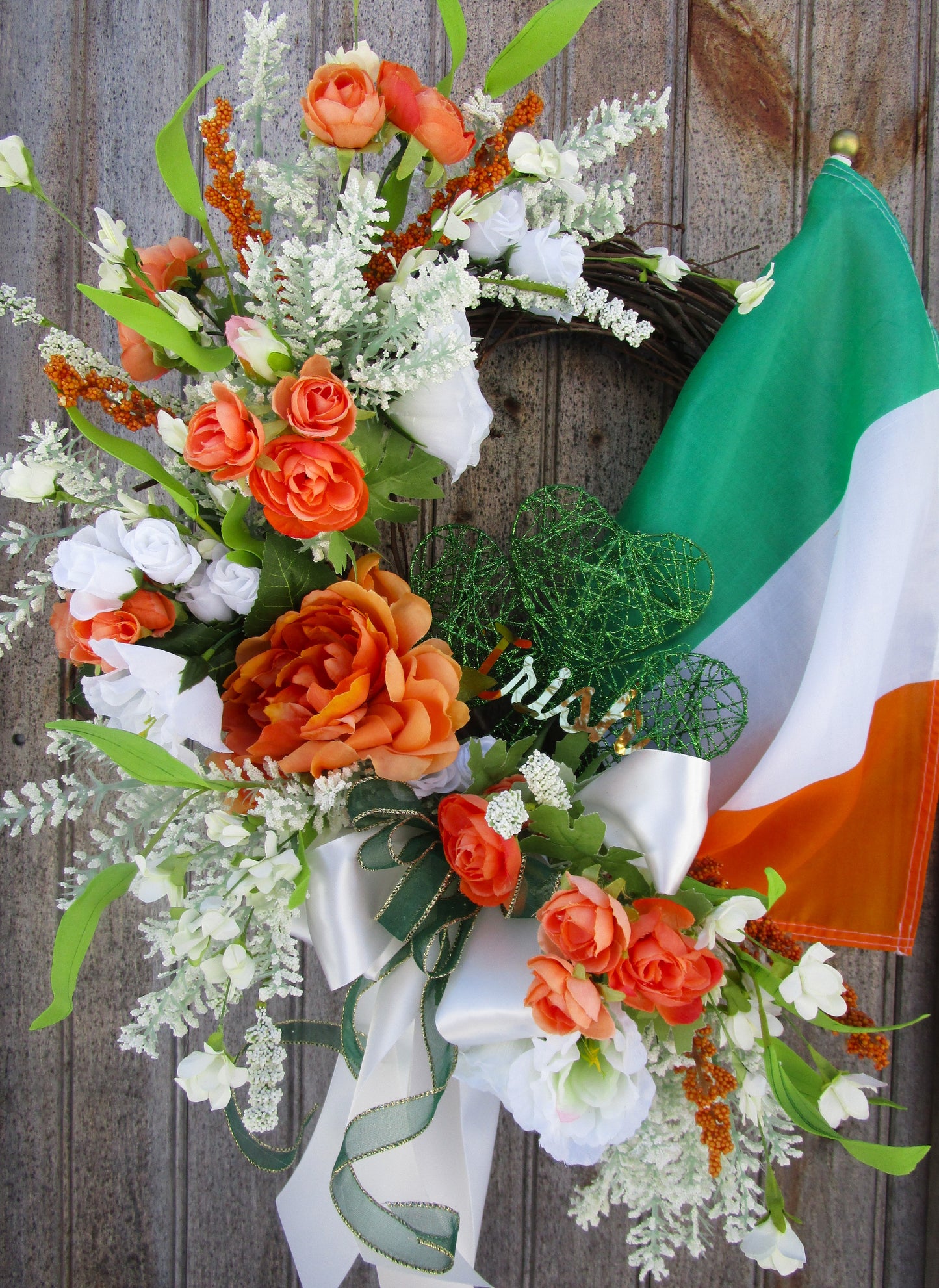 St Patrick's Day Wreath with Flag of Ireland