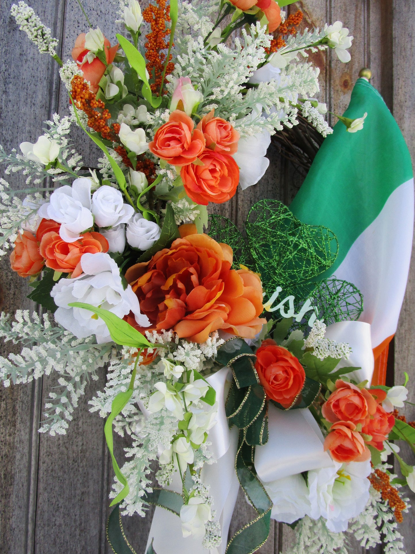 St Patrick's Day Wreath with Flag of Ireland