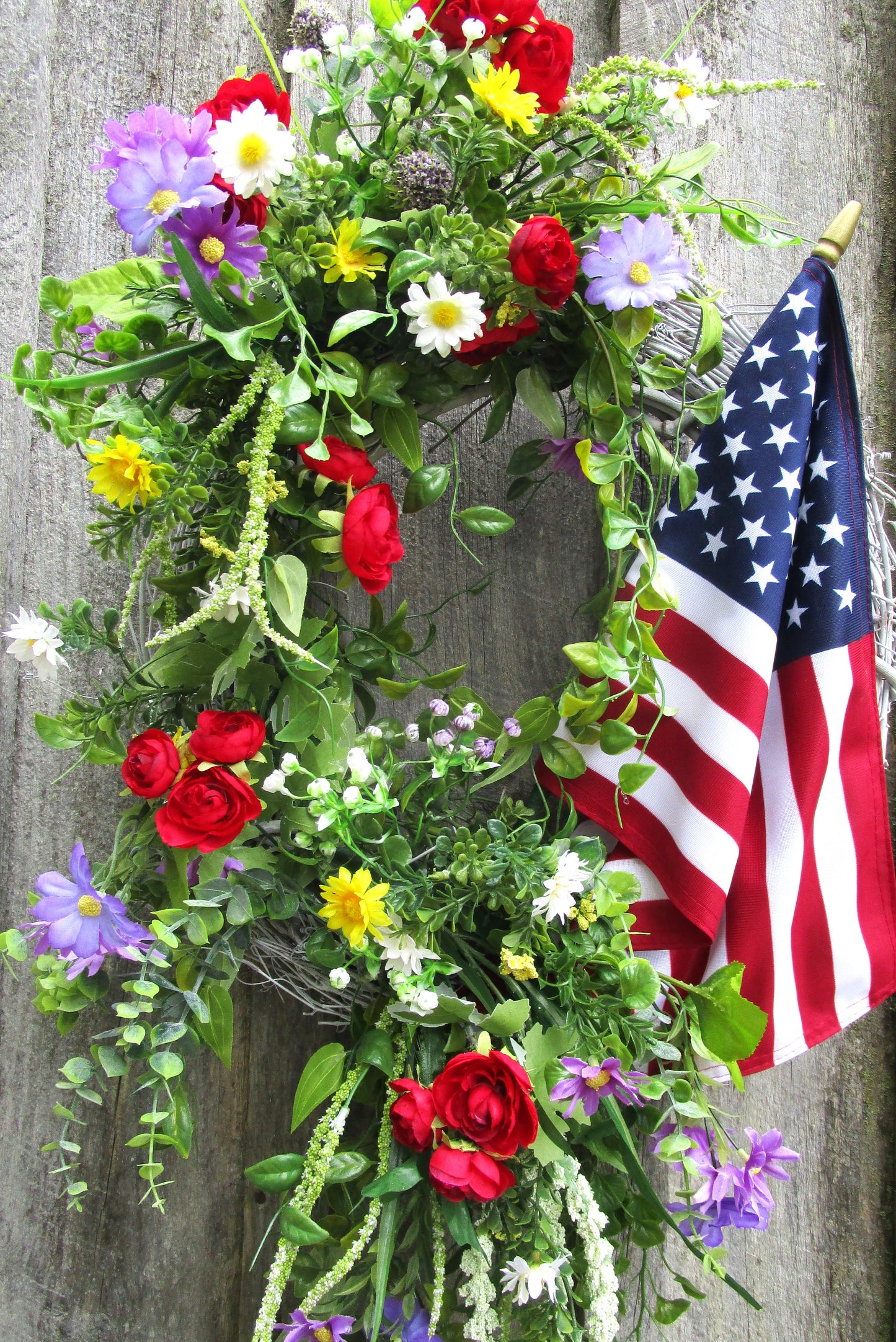 Bridgton Front Porch Flag Wreath