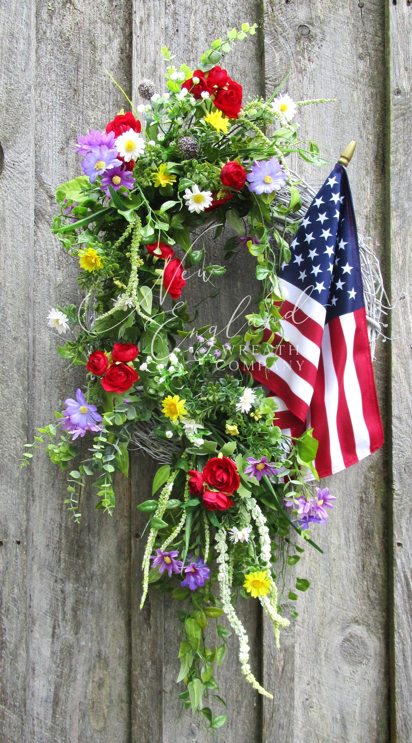 Bridgton Front Porch Flag Wreath