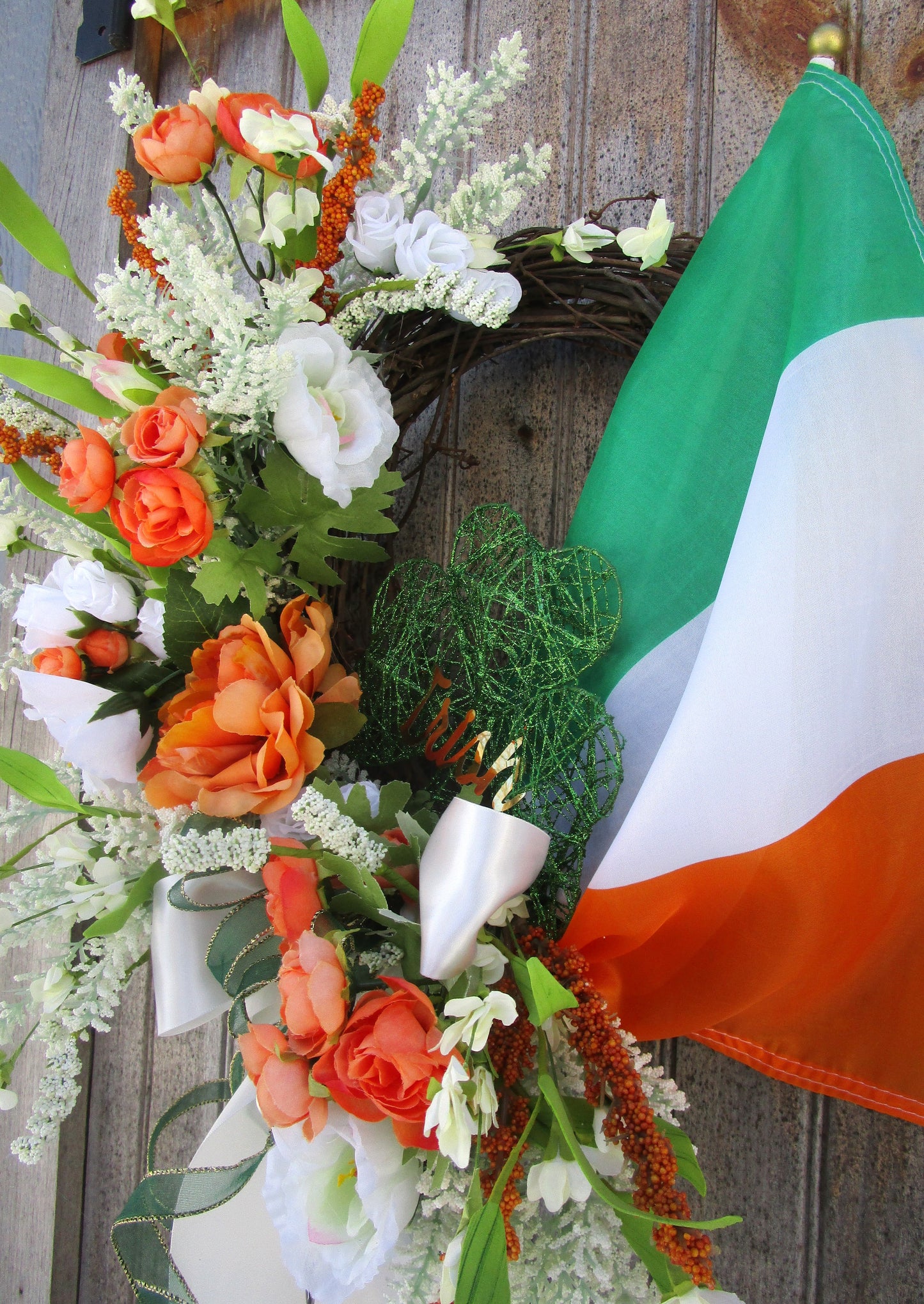 St Patrick's Day Wreath with Flag of Ireland