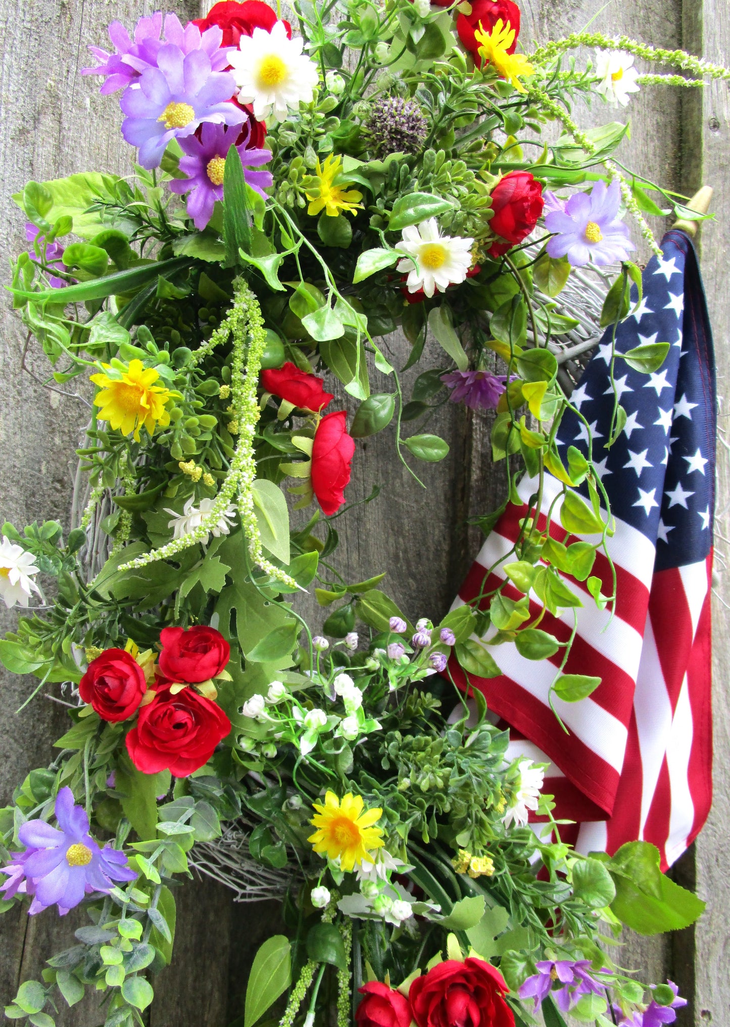 Bridgton Front Porch Flag Wreath