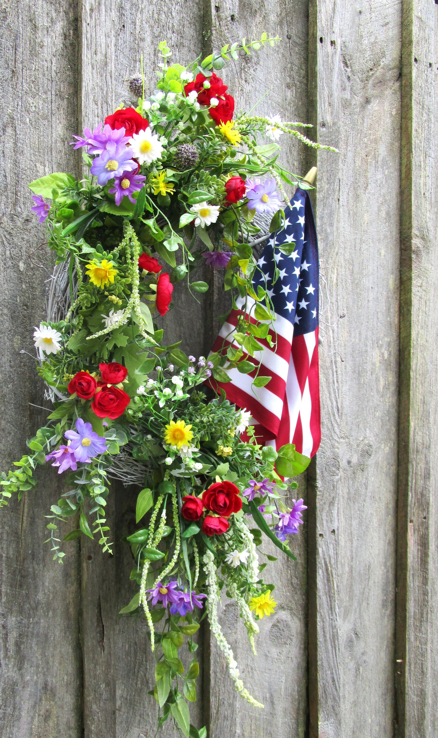 Bridgton Front Porch Flag Wreath