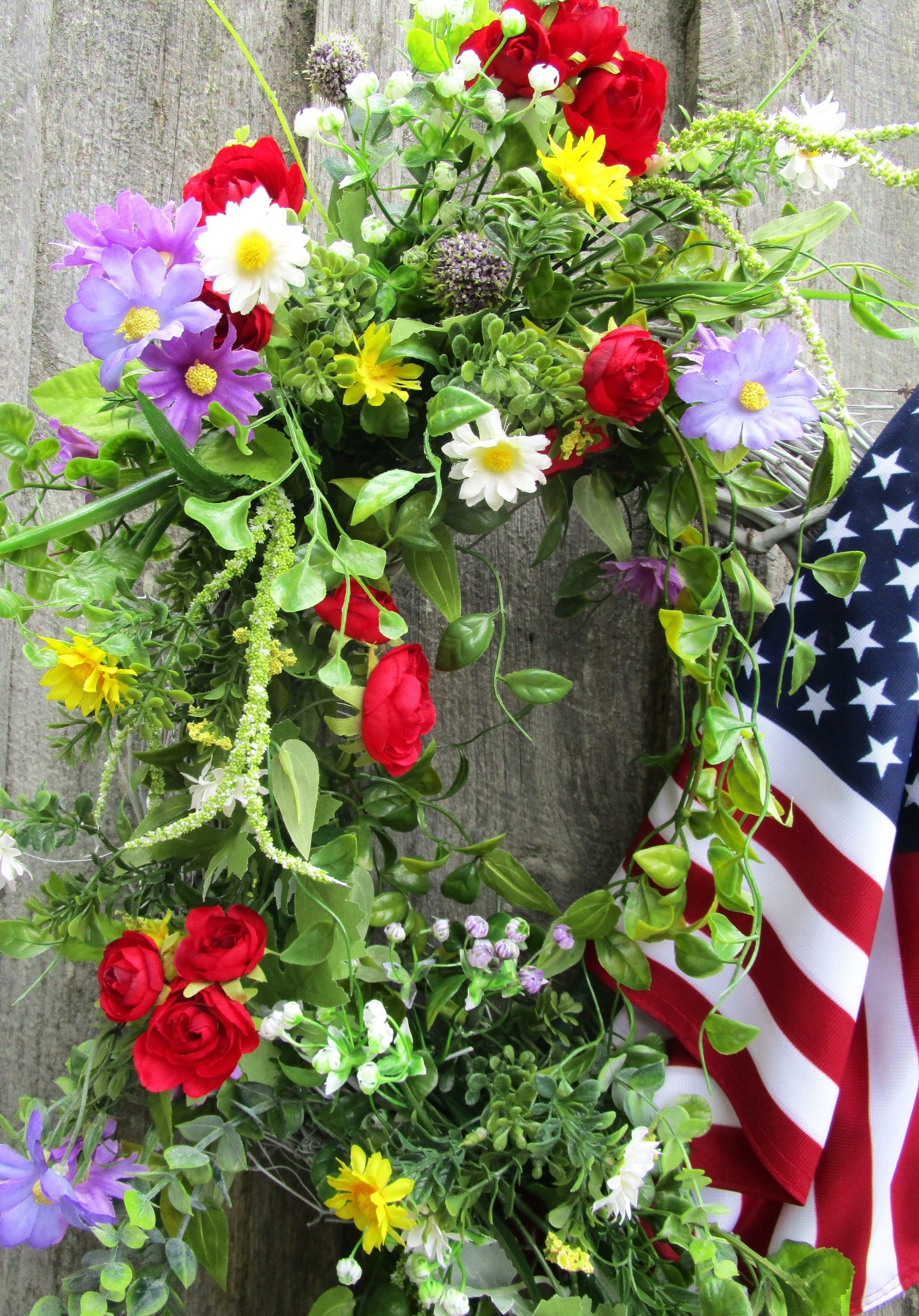 Bridgton Front Porch Flag Wreath