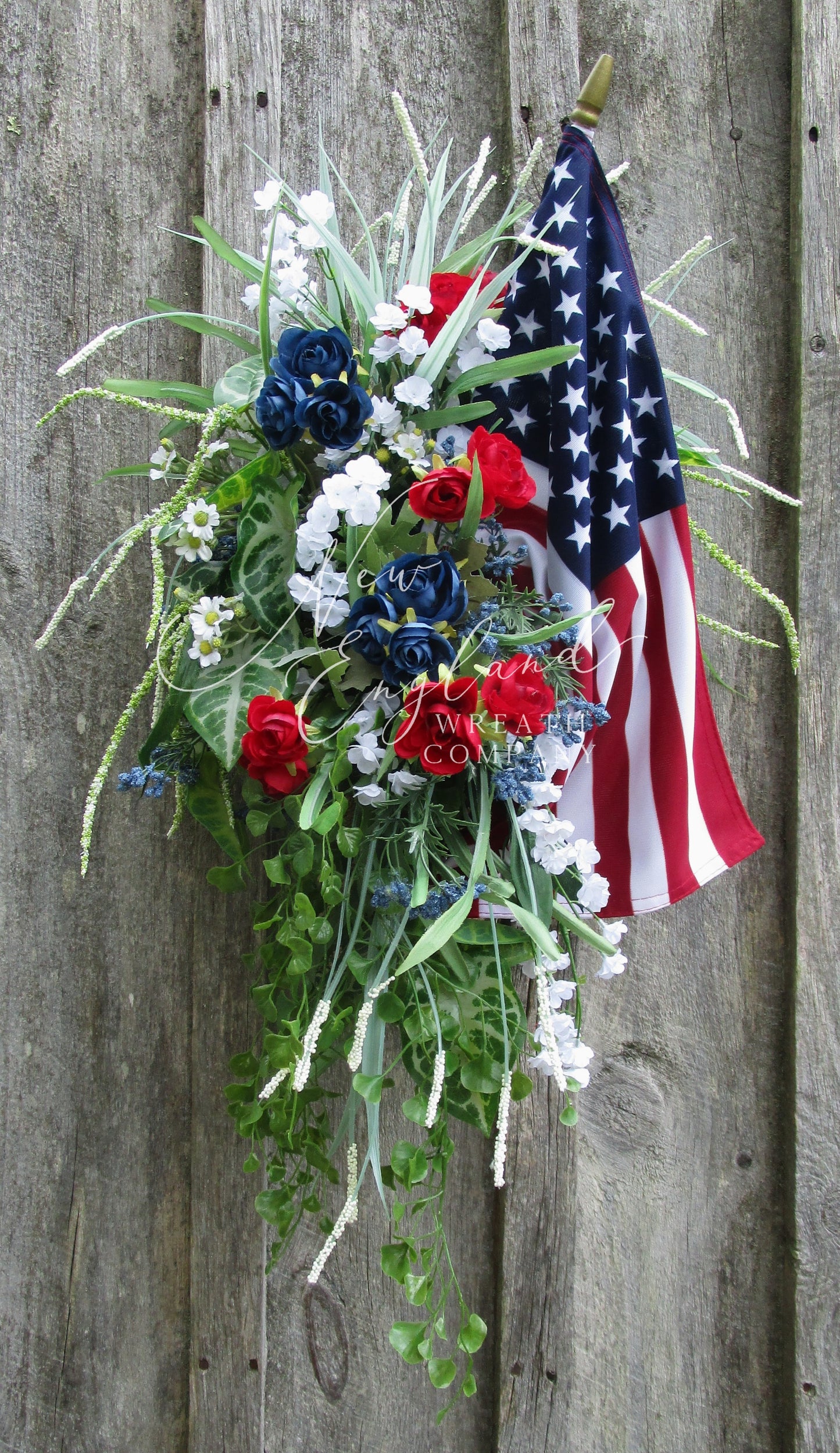 Front Porch Wall Bouquet with American Flag