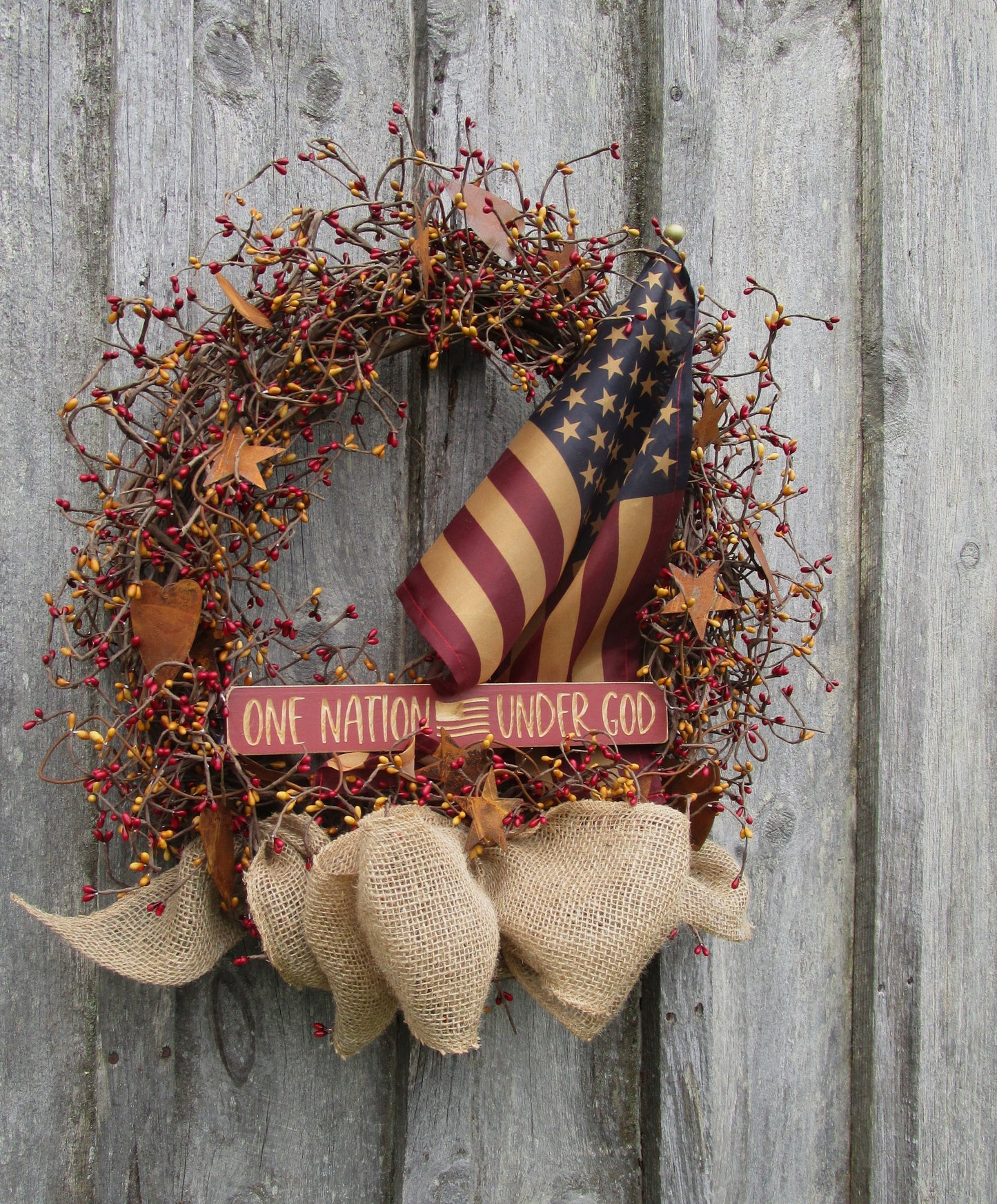 “One Nation Under God” Patriotic Wreath
