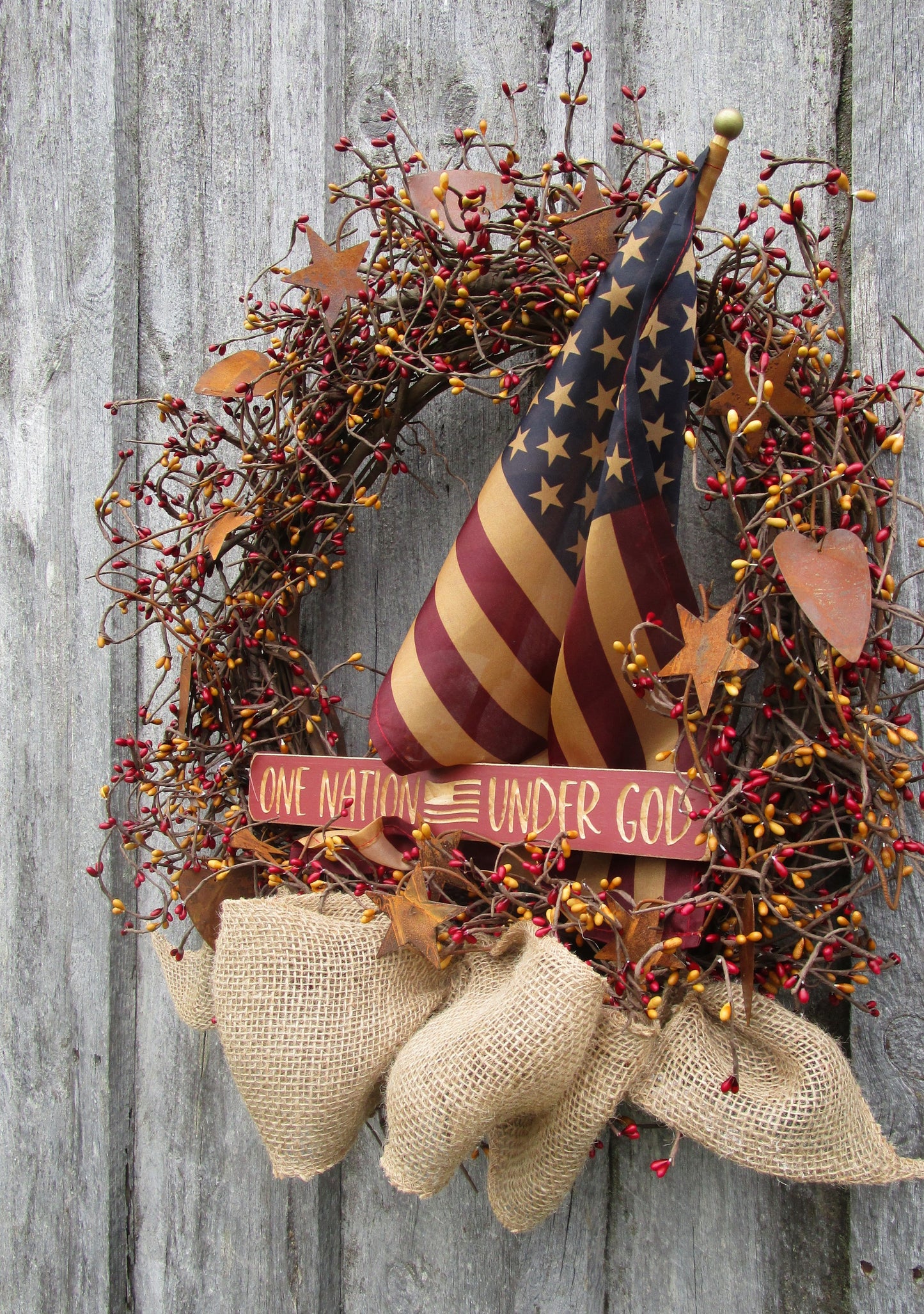 “One Nation Under God” Patriotic Wreath