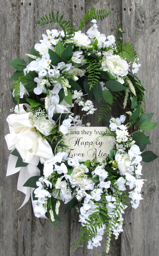 "Happily Ever After" Elegant Floral Wreath