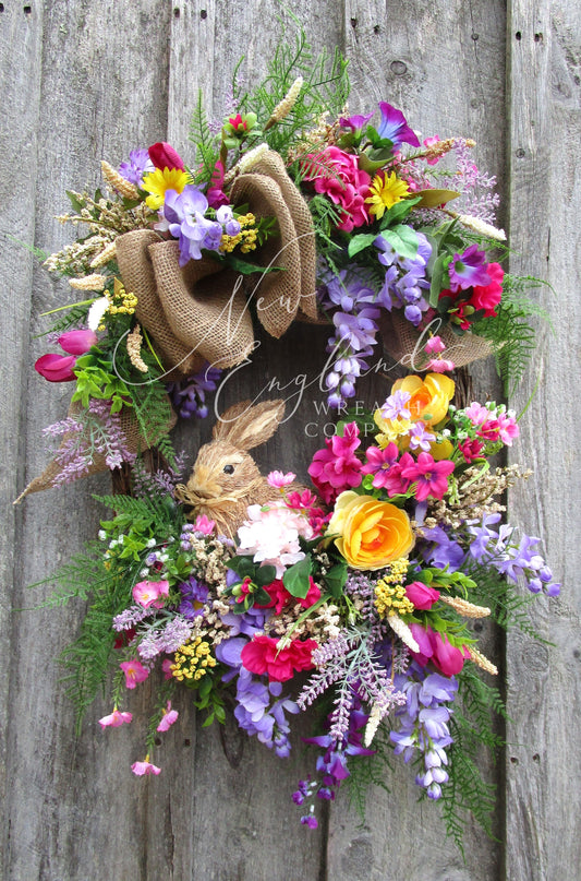 English Garden Bunny Wreath