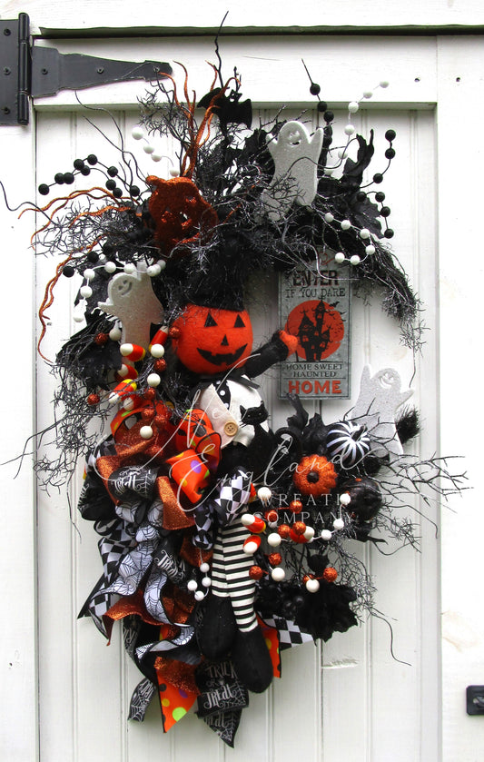 Haunted Home Pumpkin Wreath