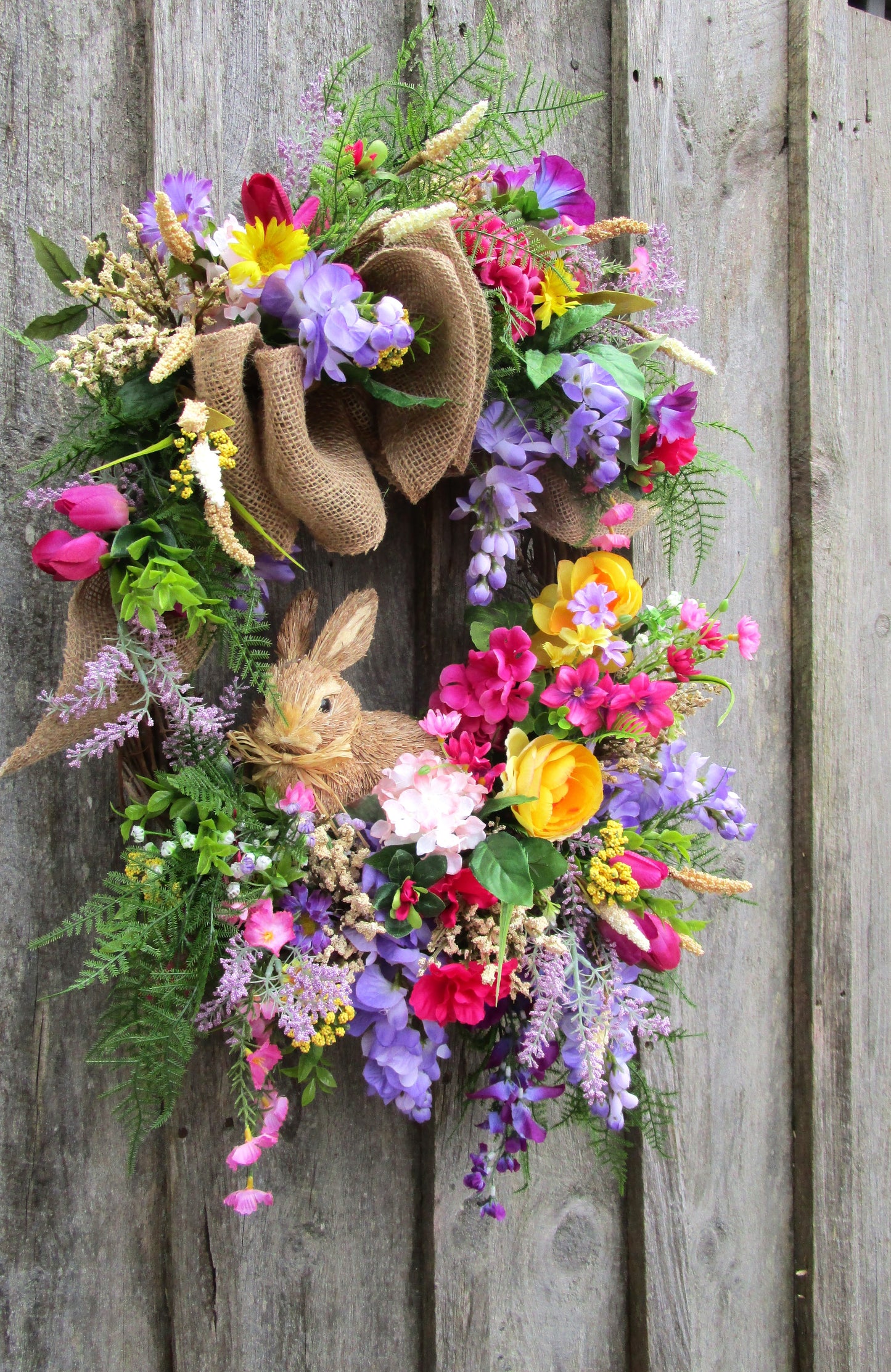 English Garden Bunny Wreath