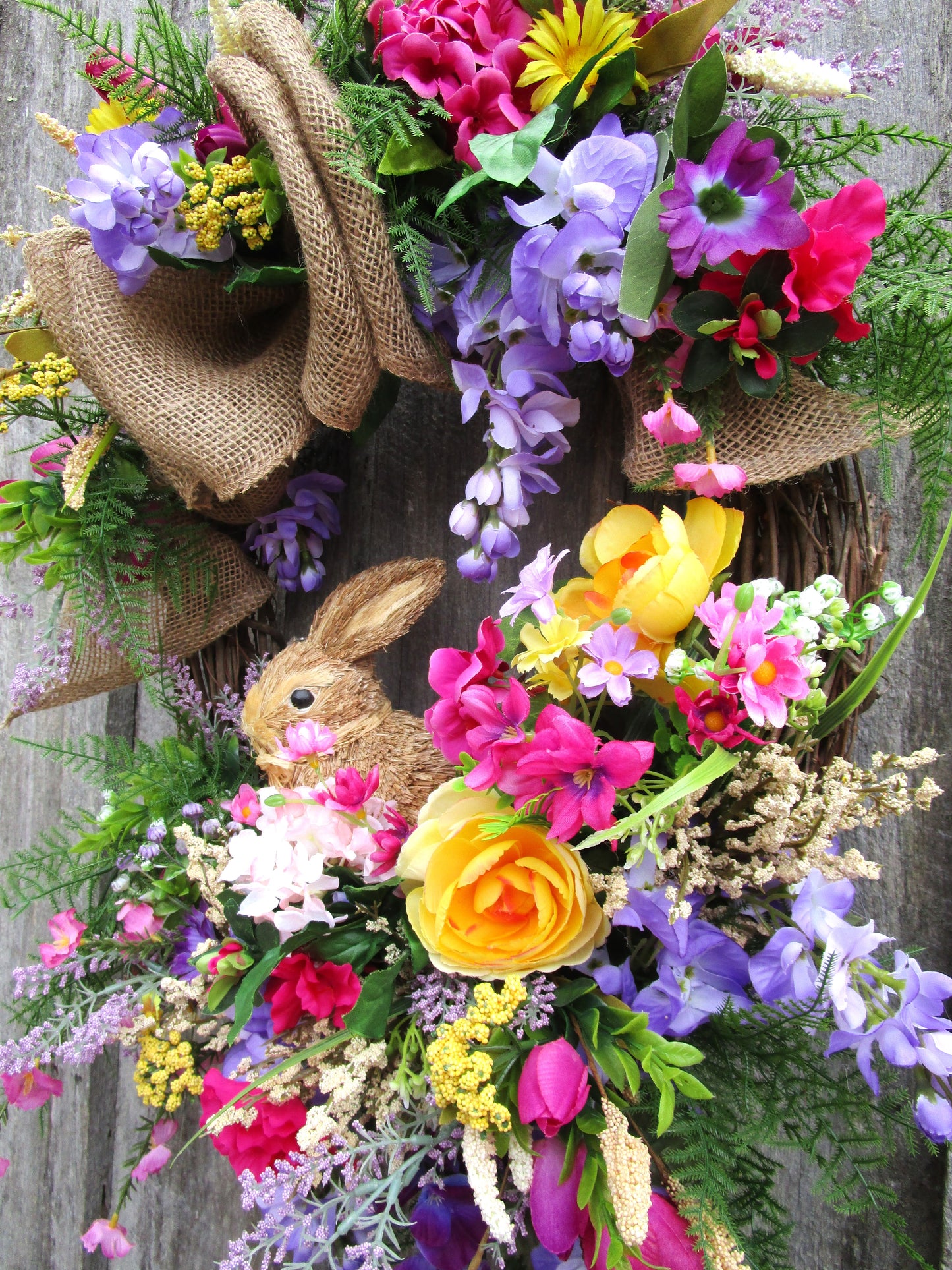 English Garden Bunny Wreath