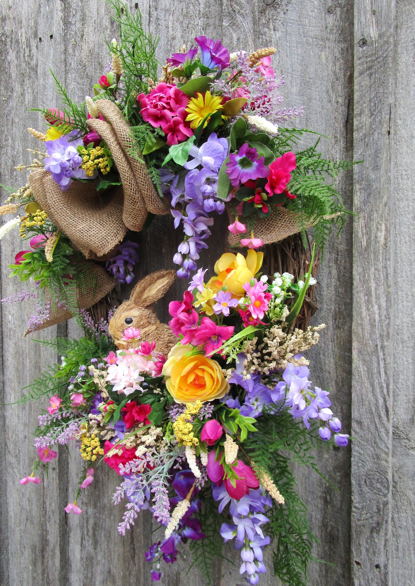 English Garden Bunny Wreath