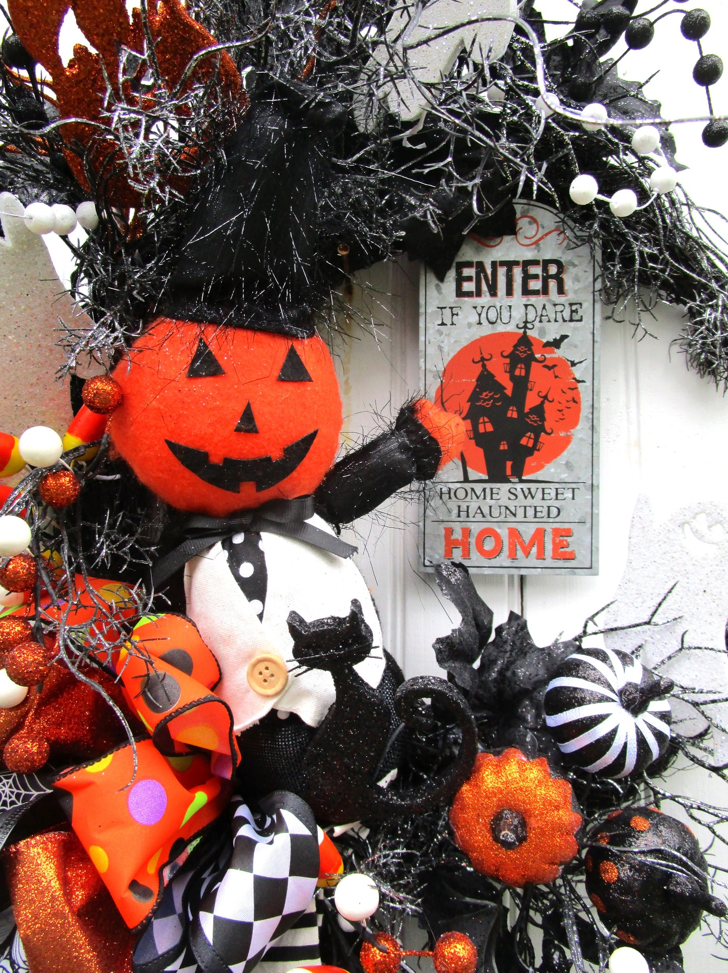 Haunted Home Pumpkin Wreath