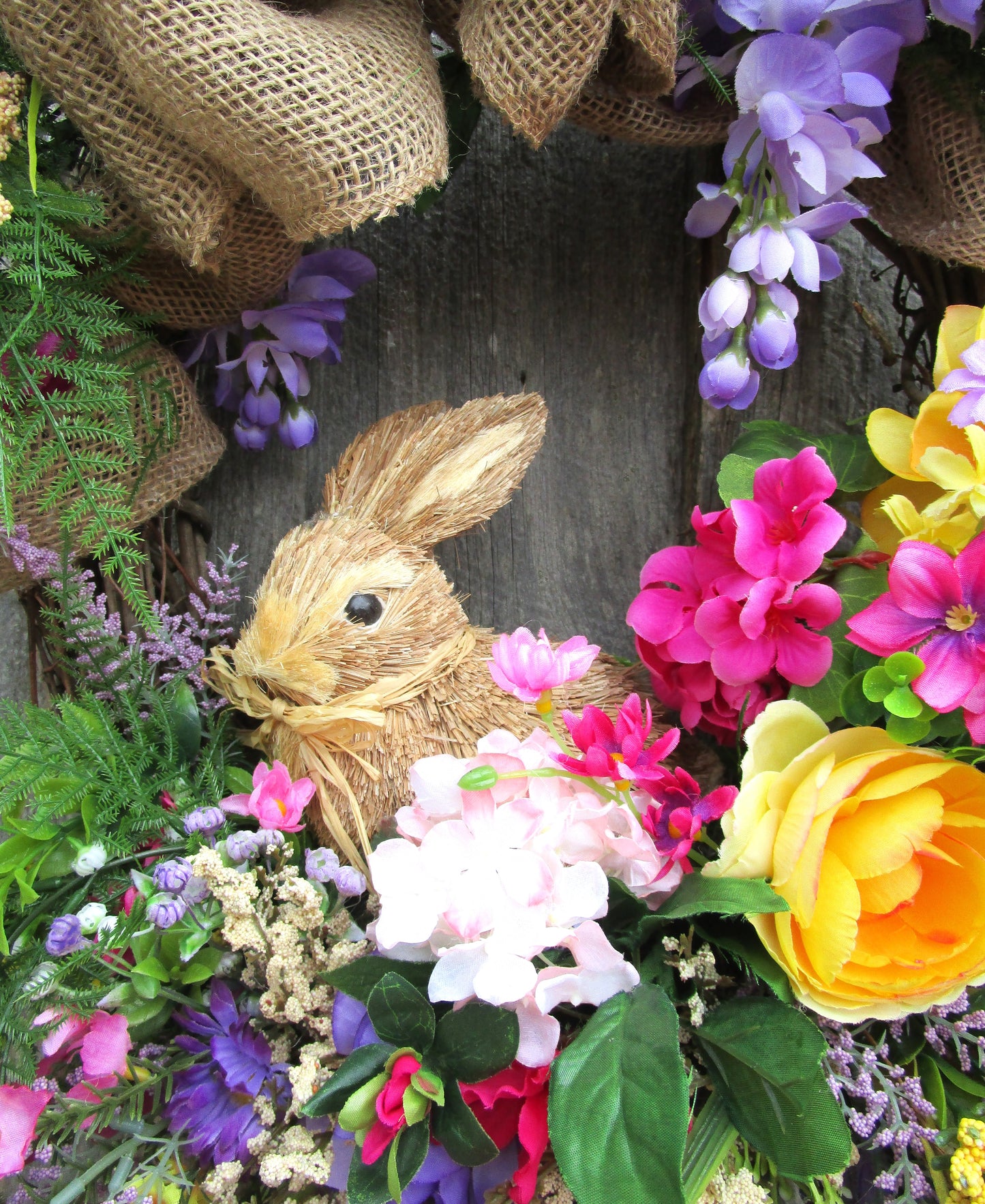 English Garden Bunny Wreath