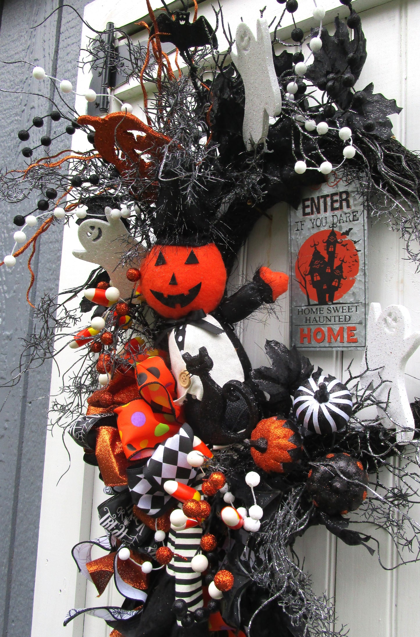 Haunted Home Pumpkin Wreath