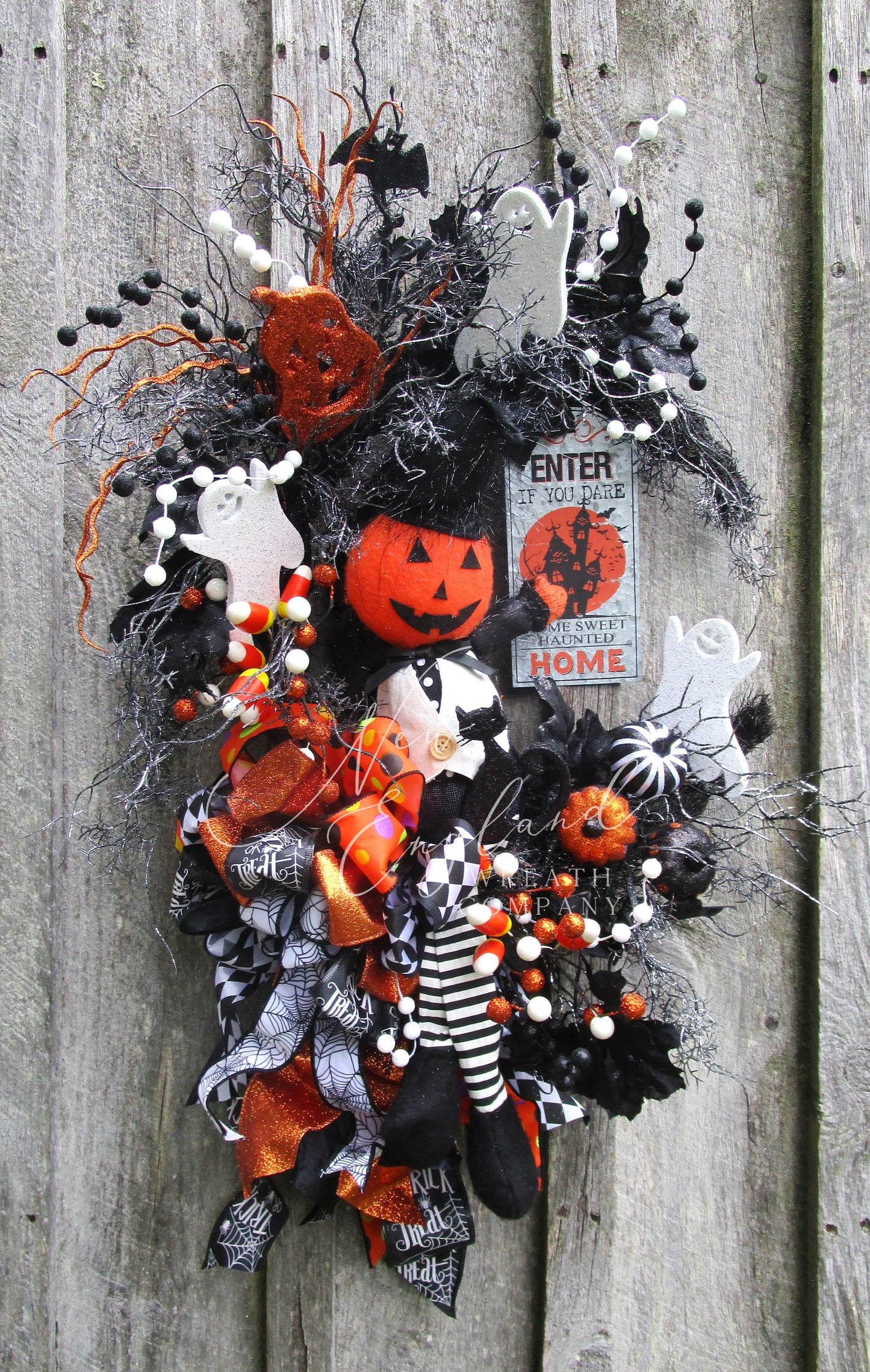 Haunted Home Pumpkin Wreath