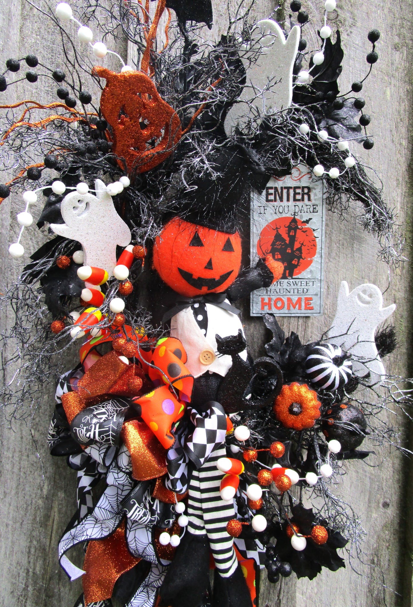 Haunted Home Pumpkin Wreath